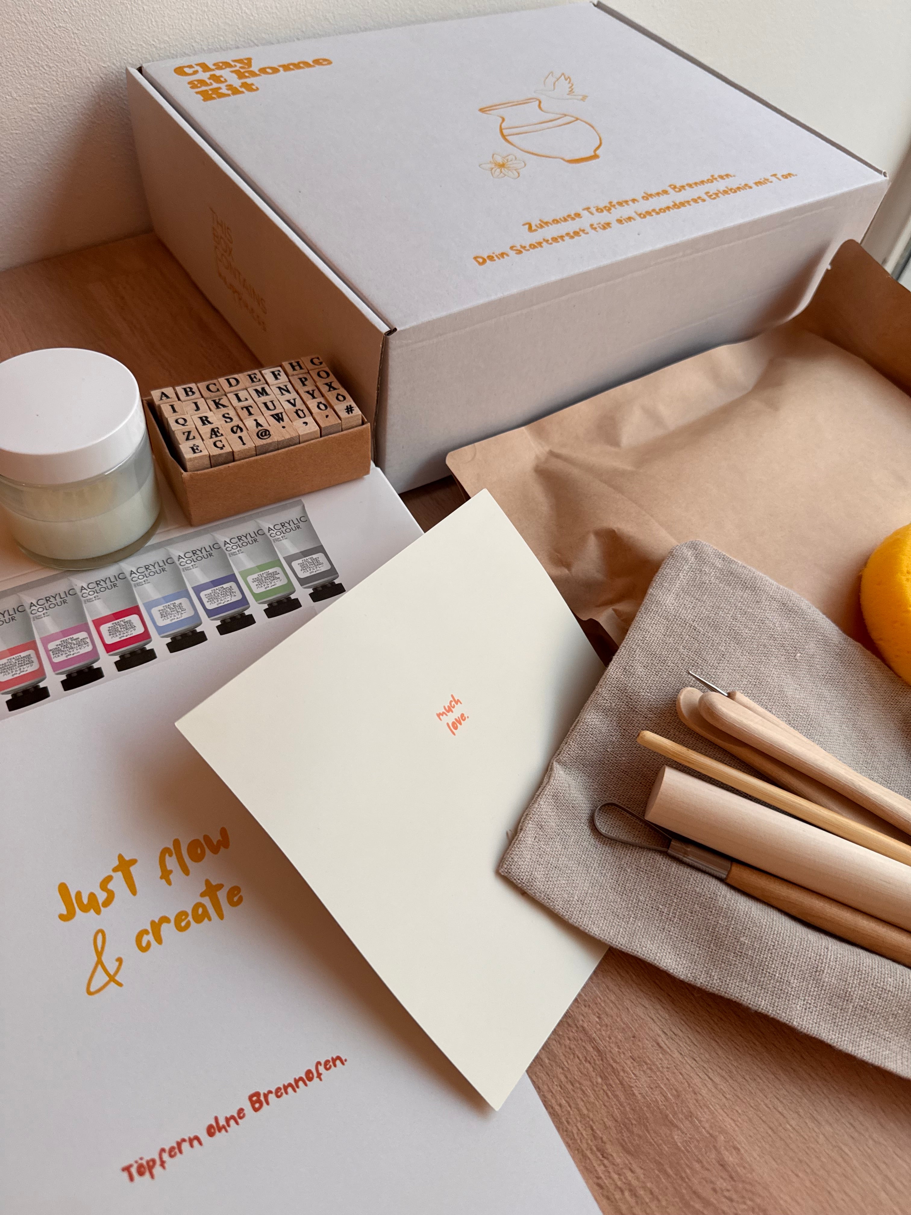 Clay at Home Kit - Dein DIY-Starter-Kit für Töpfern ohne Brennofen