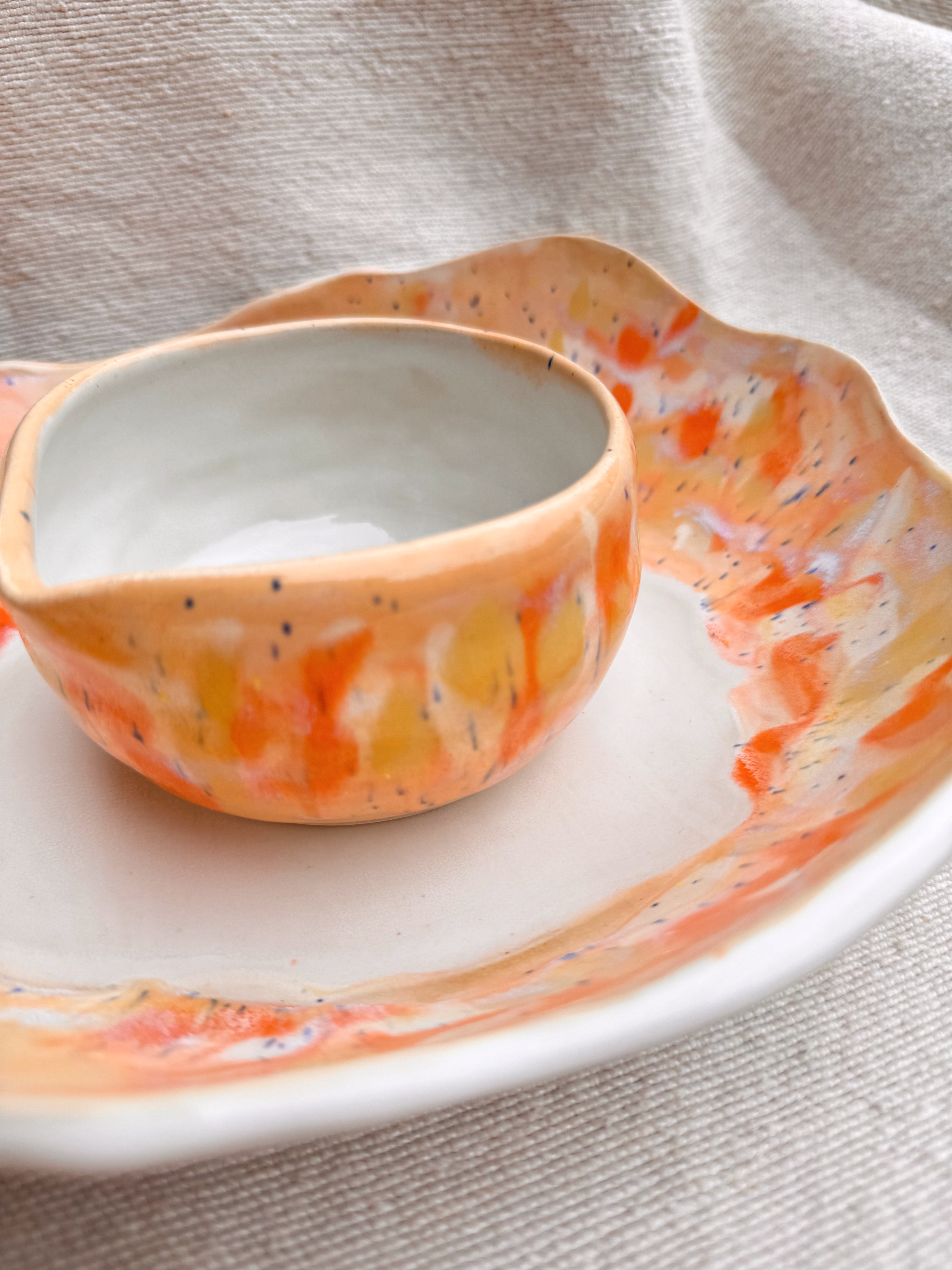 Matcha Bowl SUNDANCE - Limited Edition - Schale, Karaffe, gelb orange weiß