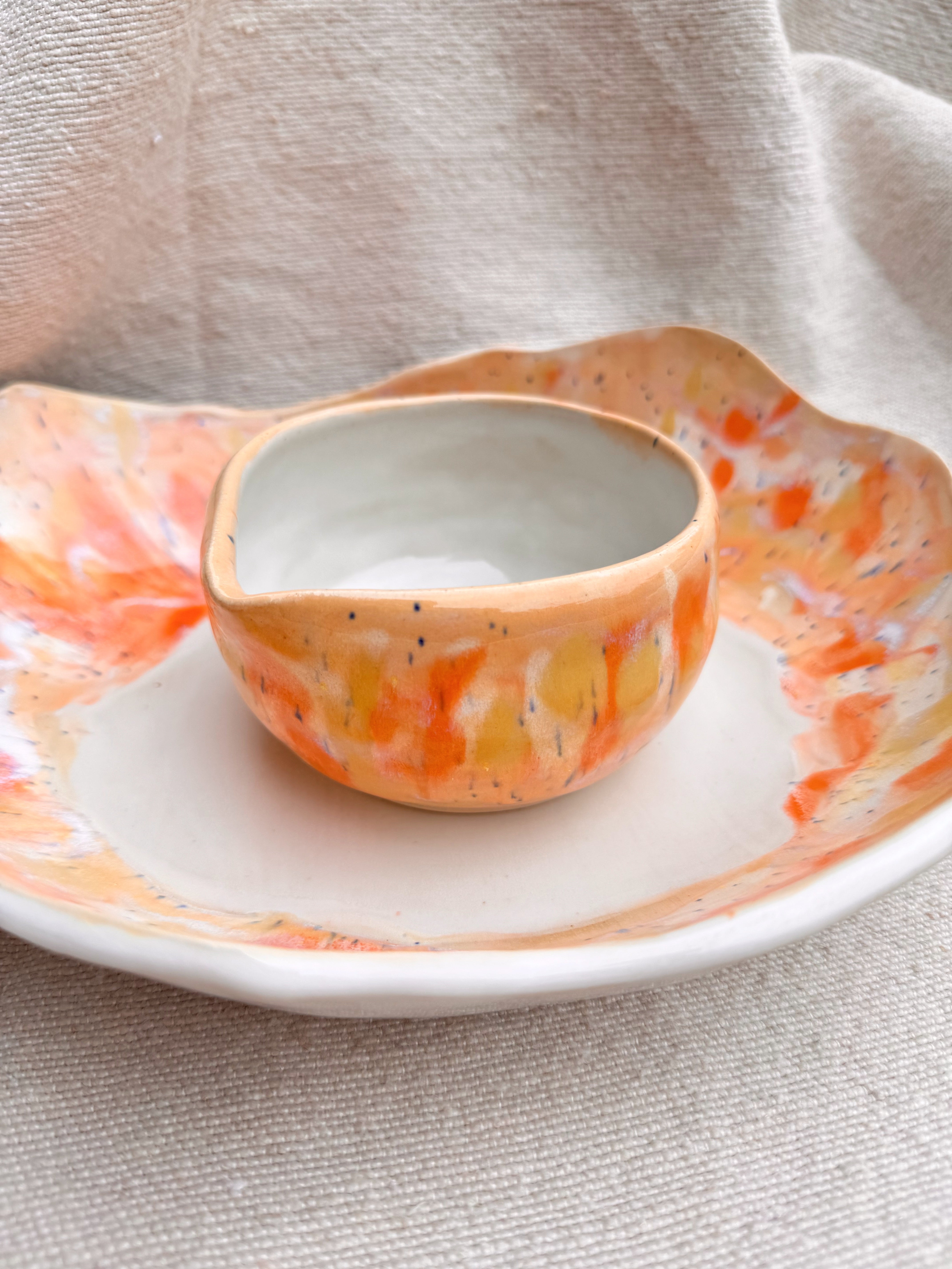 Matcha Bowl SUNDANCE - Limited Edition - Schale, Karaffe, gelb orange weiß