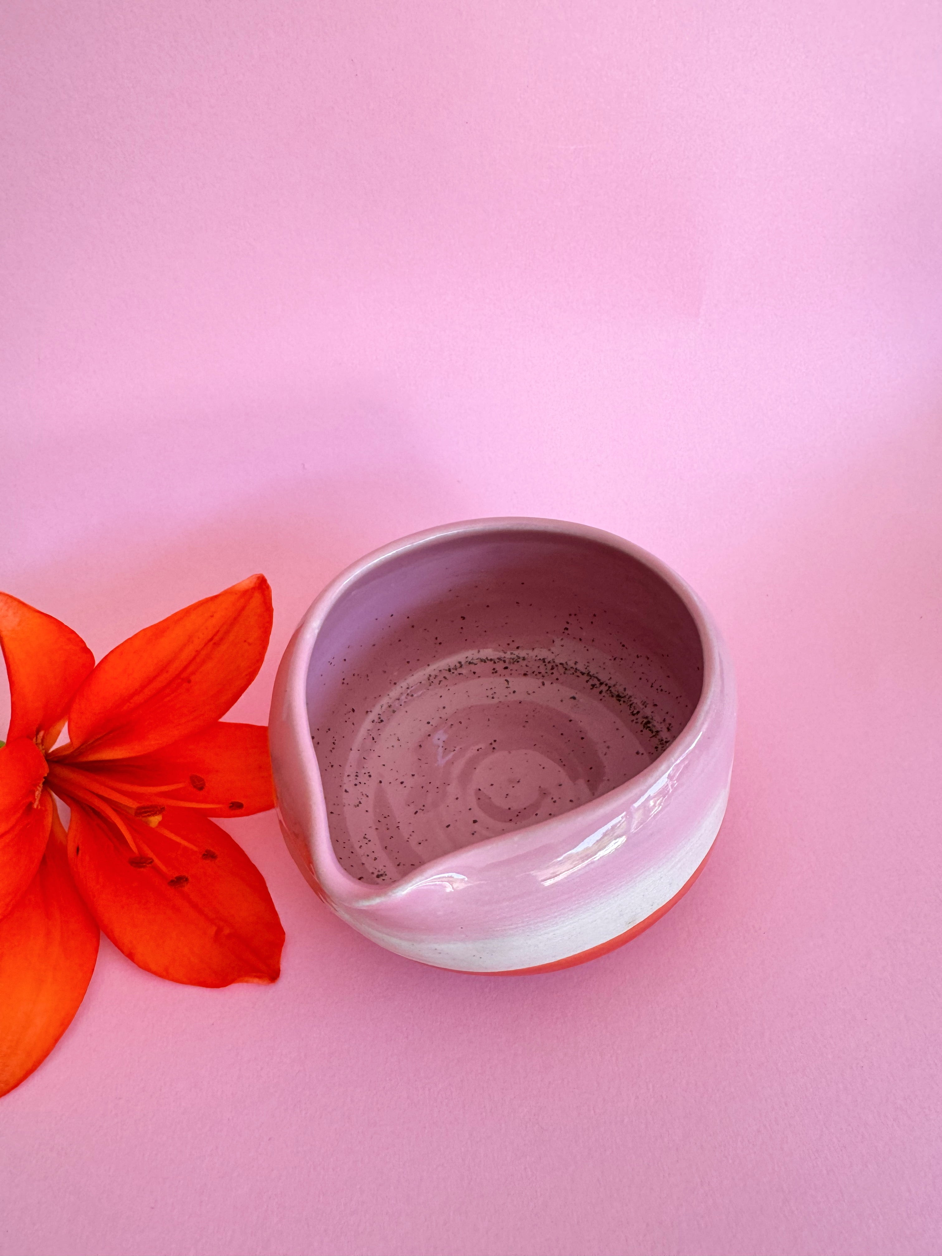 Matcha Bowl Schale LOLITA rosa weiß rot orange Karaffe - Limited Edition