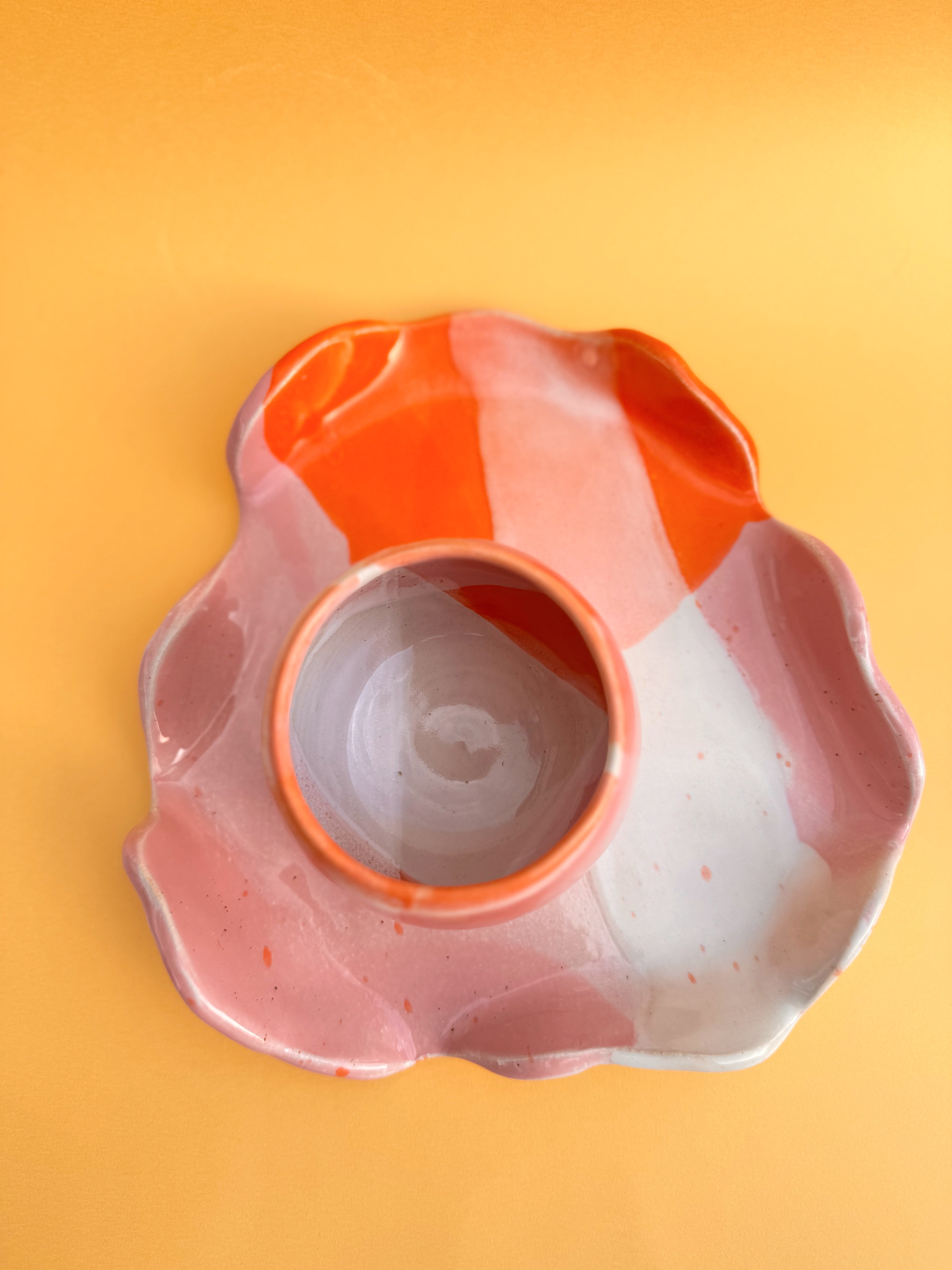 Servierplatte SUPERPOWER rosa orange weiß - Limited Edition - Vorbestellung