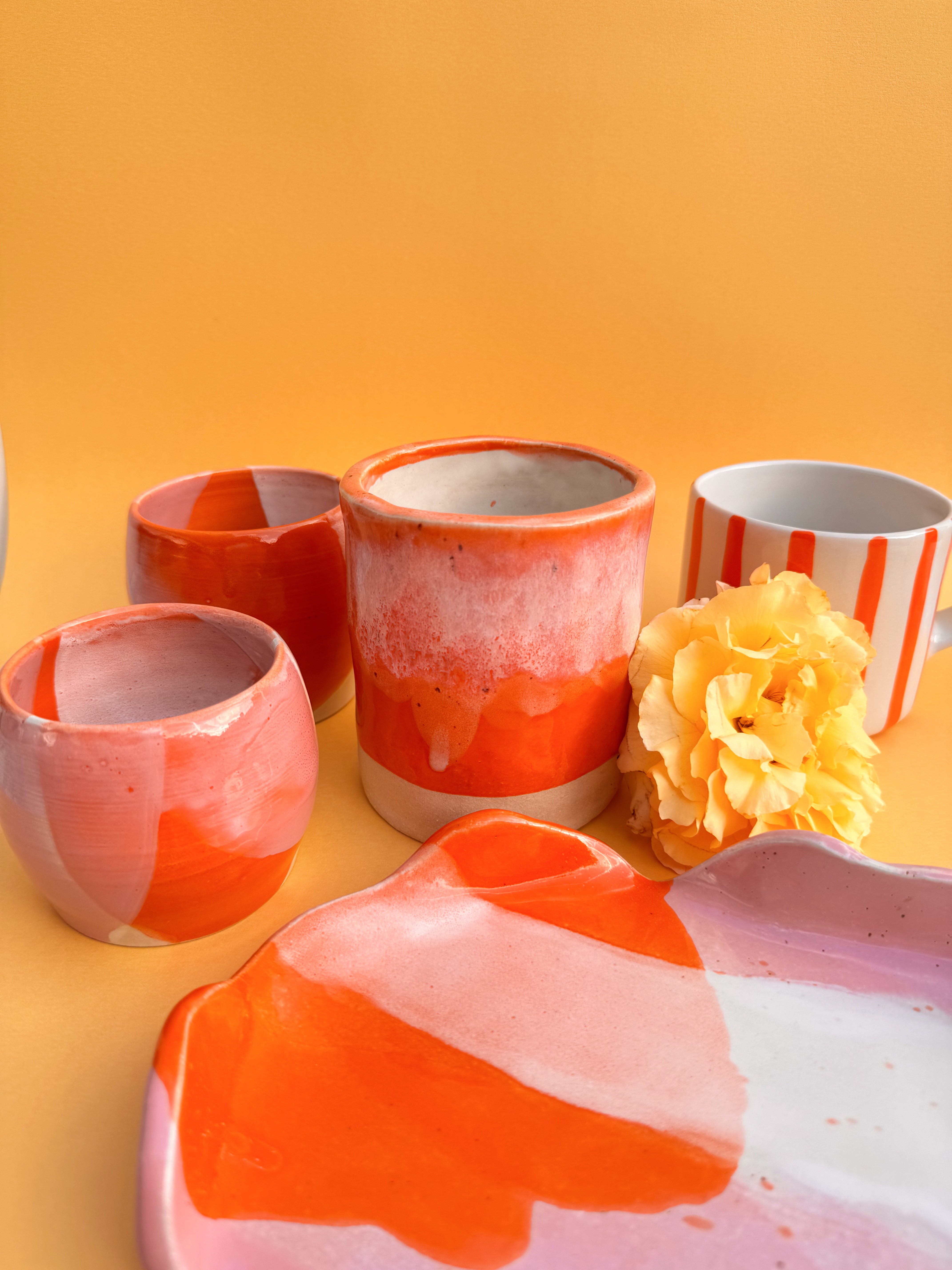 Servierplatte SUPERPOWER rosa orange weiß - Limited Edition - Vorbestellung