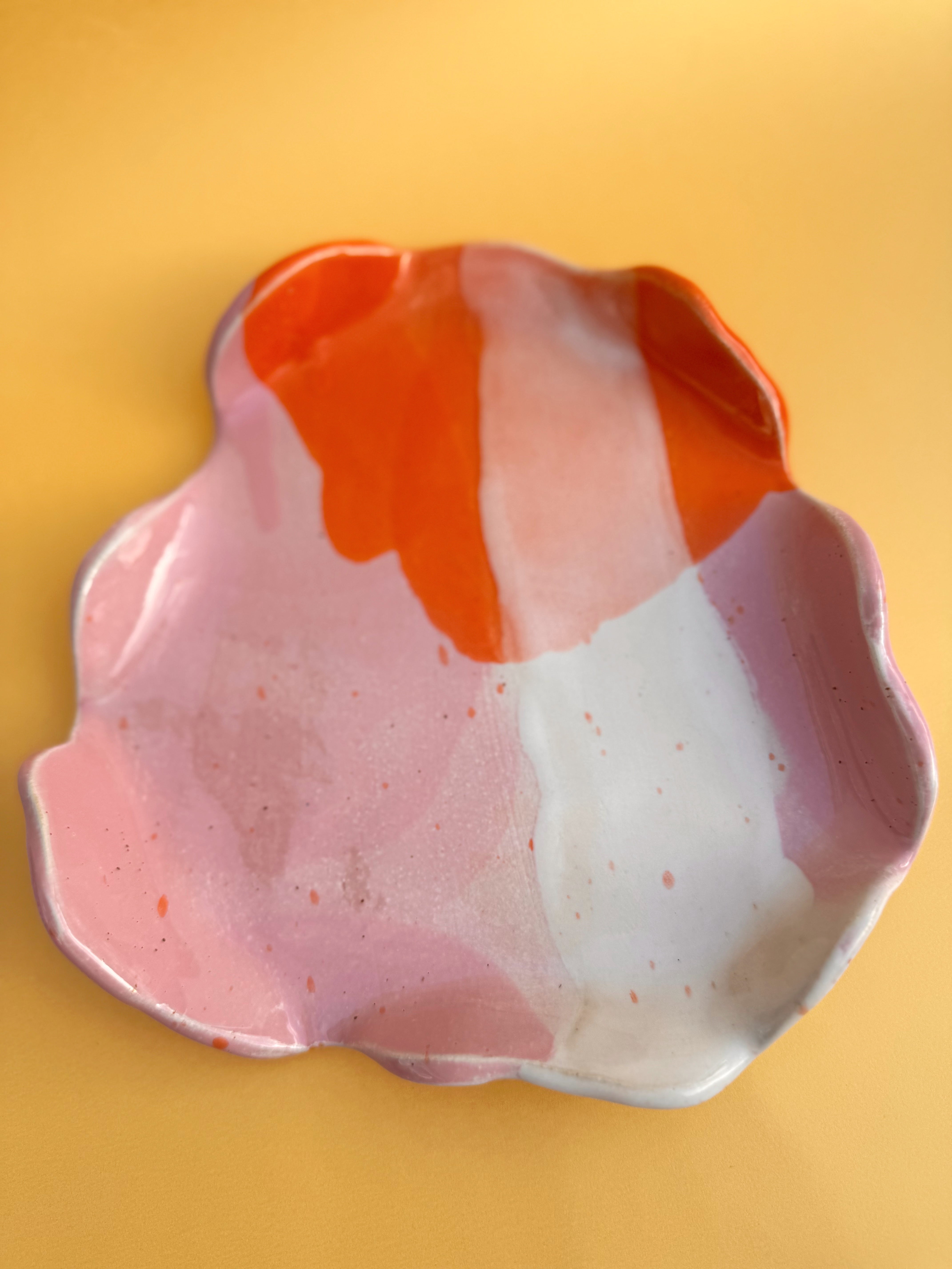 Servierplatte SUPERPOWER rosa orange weiß - Limited Edition - Vorbestellung