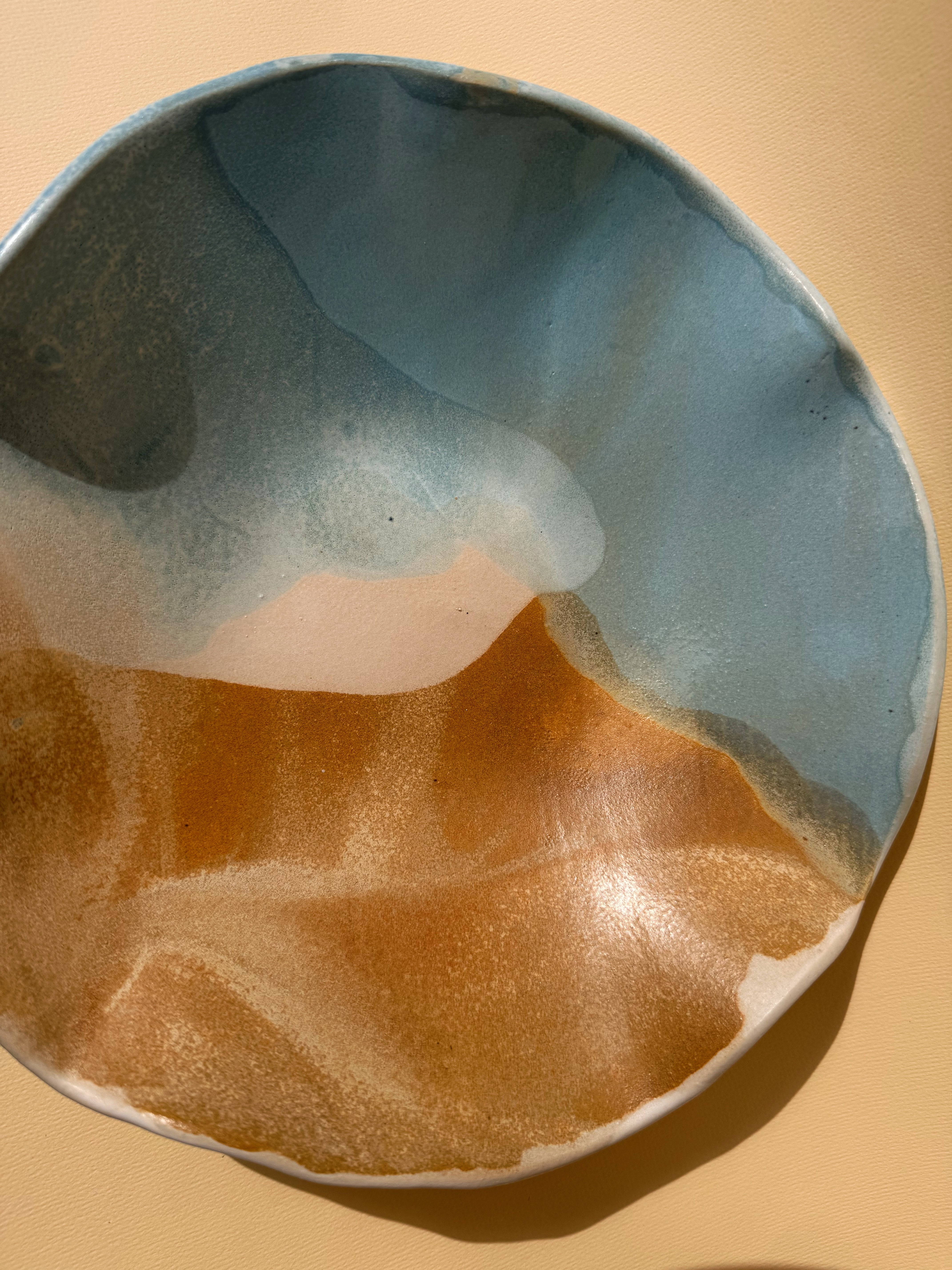 Servierschale groß FIDEZ Schale Dekoschale blau sand creme - Limited Edition