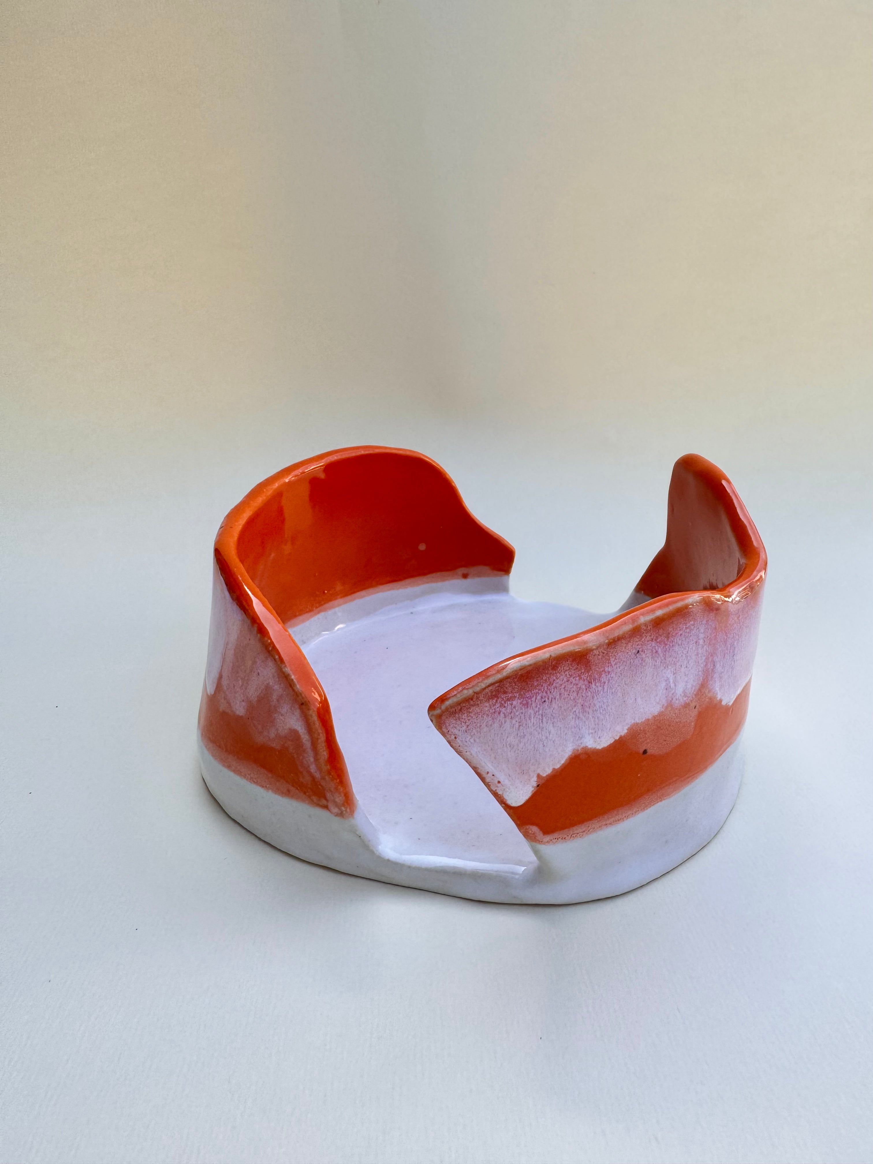 Serviettenhalter orange weiß Servierschale