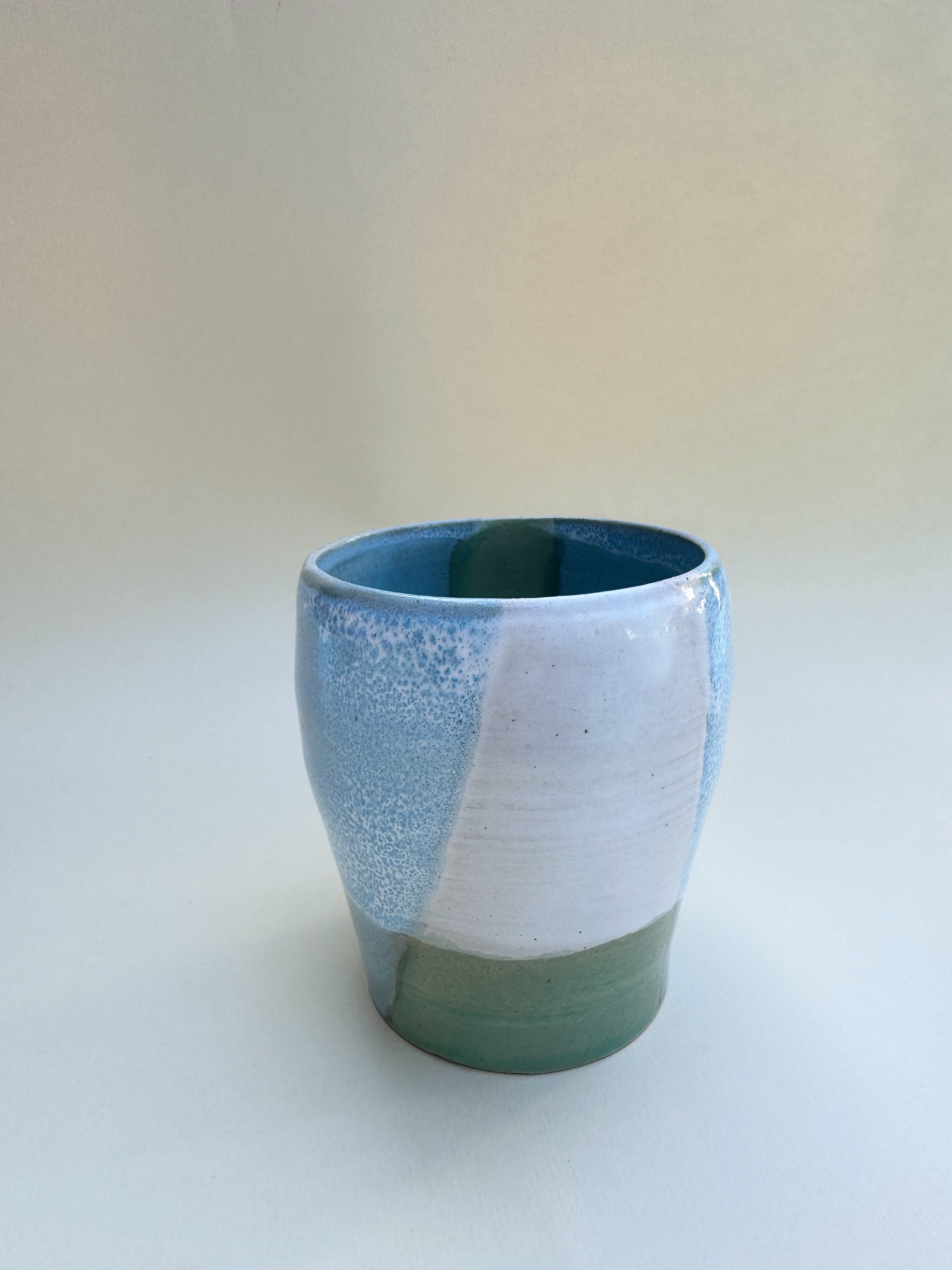 Vase MONTE blau grün weiß - Limited Edition