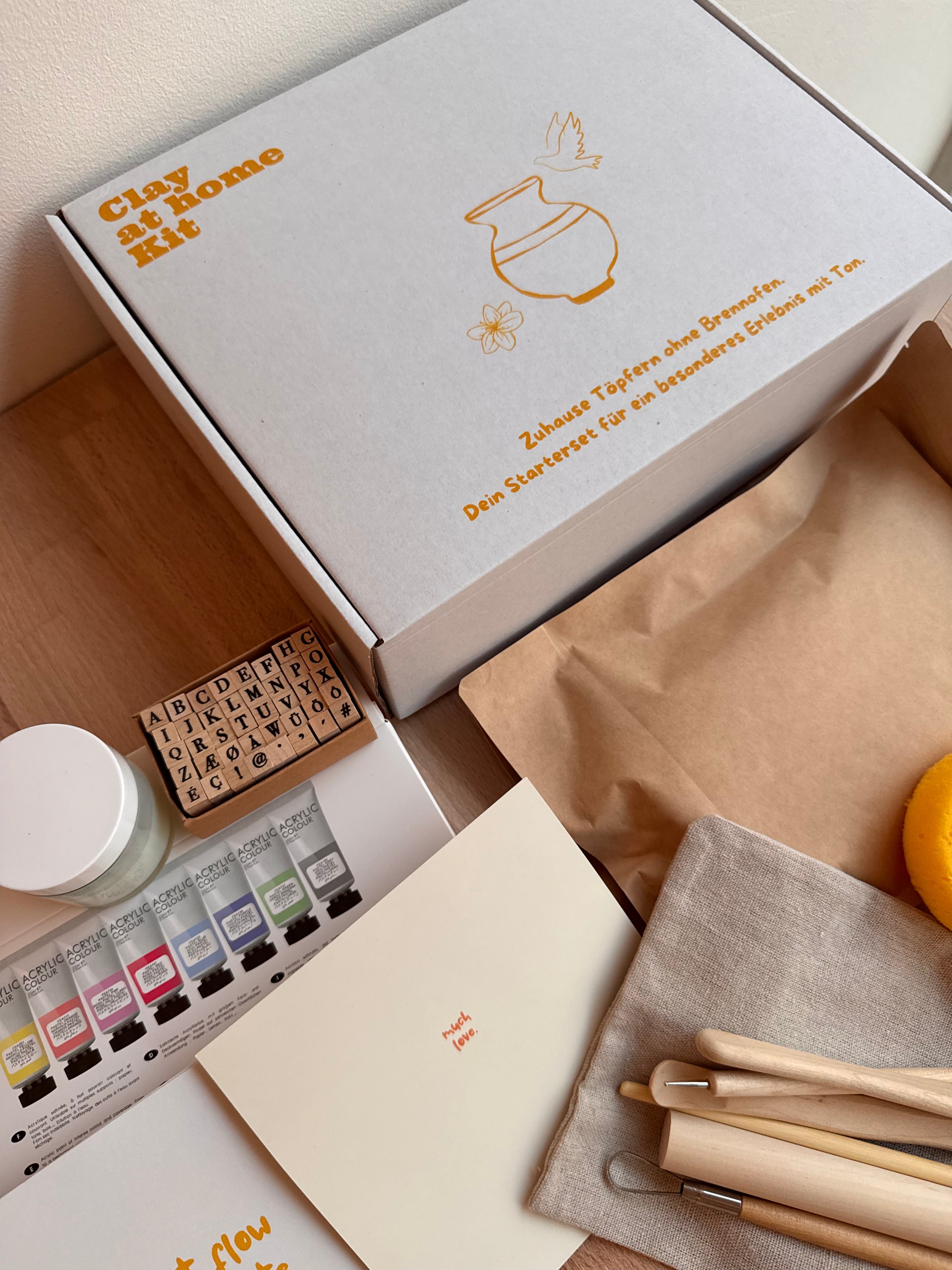 Clay at Home Kit - Dein DIY-Starter-Kit für Töpfern ohne Brennofen