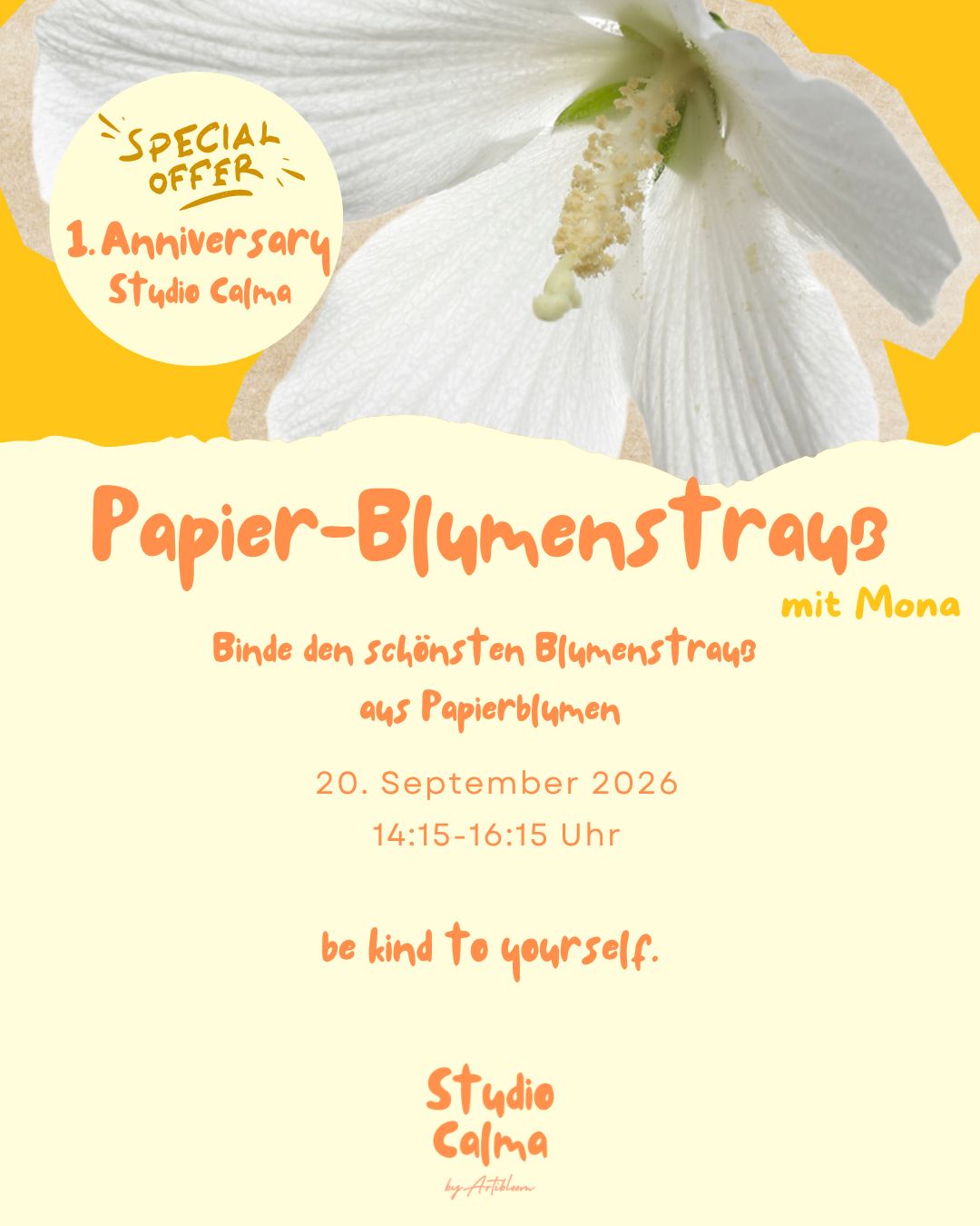 1. ANNIVERSARY SPECIAL - Blumenstrauß aus Papierblumen binden mit Mona im Studio Calma in Düsseldorf I 20. September 2026 14:15-26 Uhr