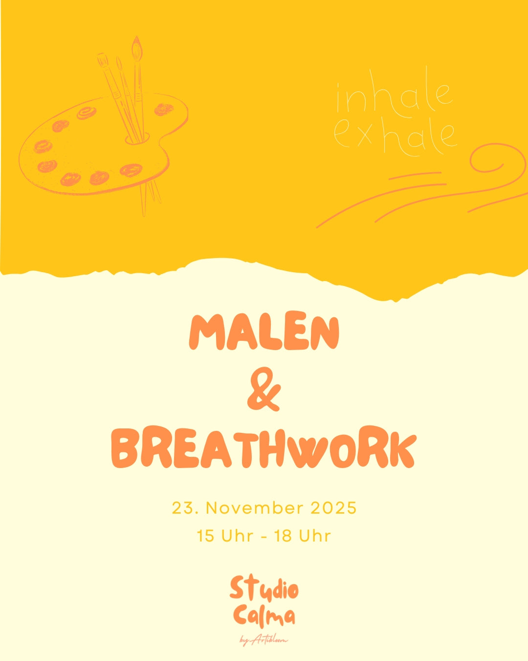 Malen & Breathwork I 23. November 2025 I Kombi-Workshop im Studio Calma Düsseldorf mit Yvonne und Lara