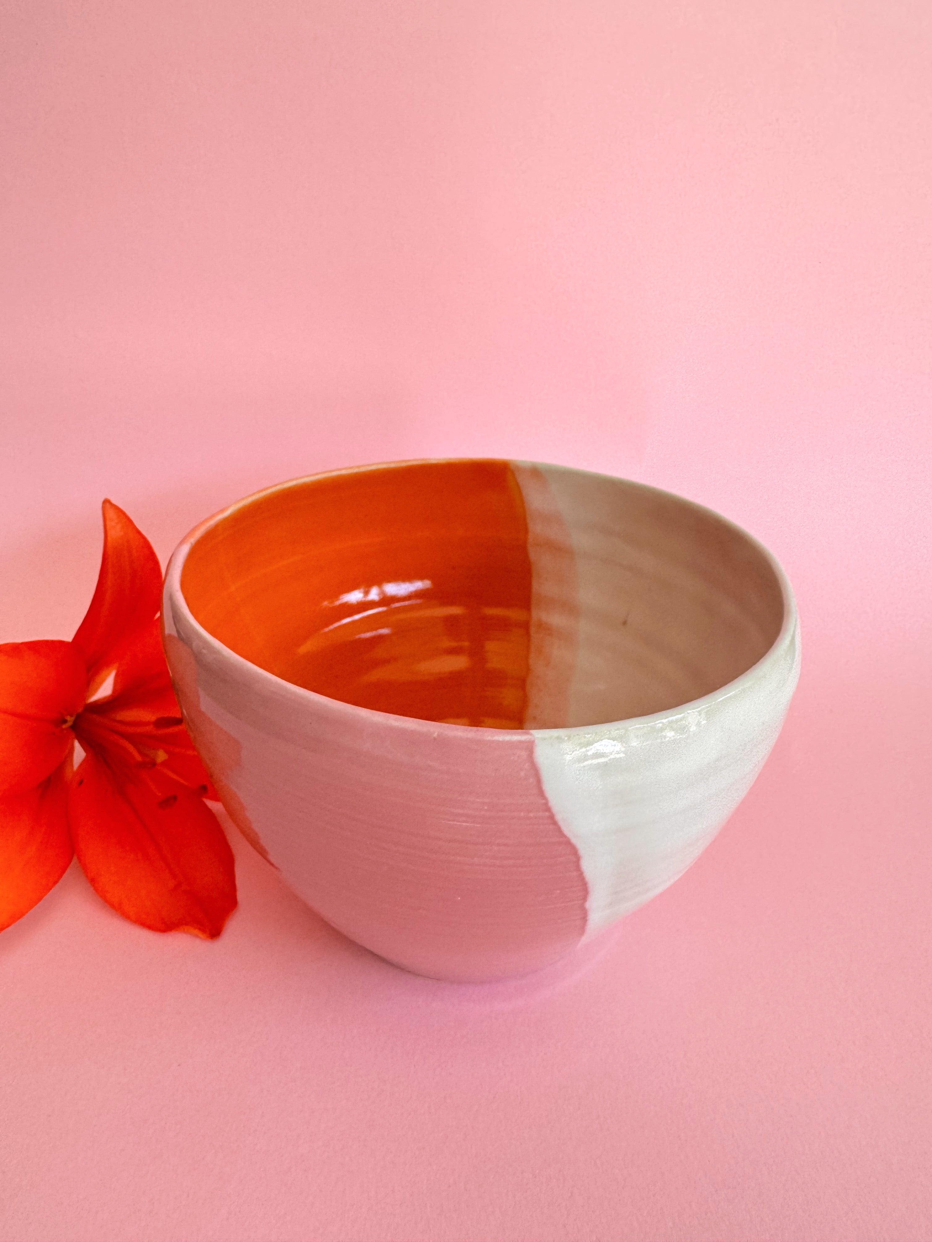 Servierschale SUPERPOWER Müslibowl Smoothie Bowl Schale rosa orange weiß