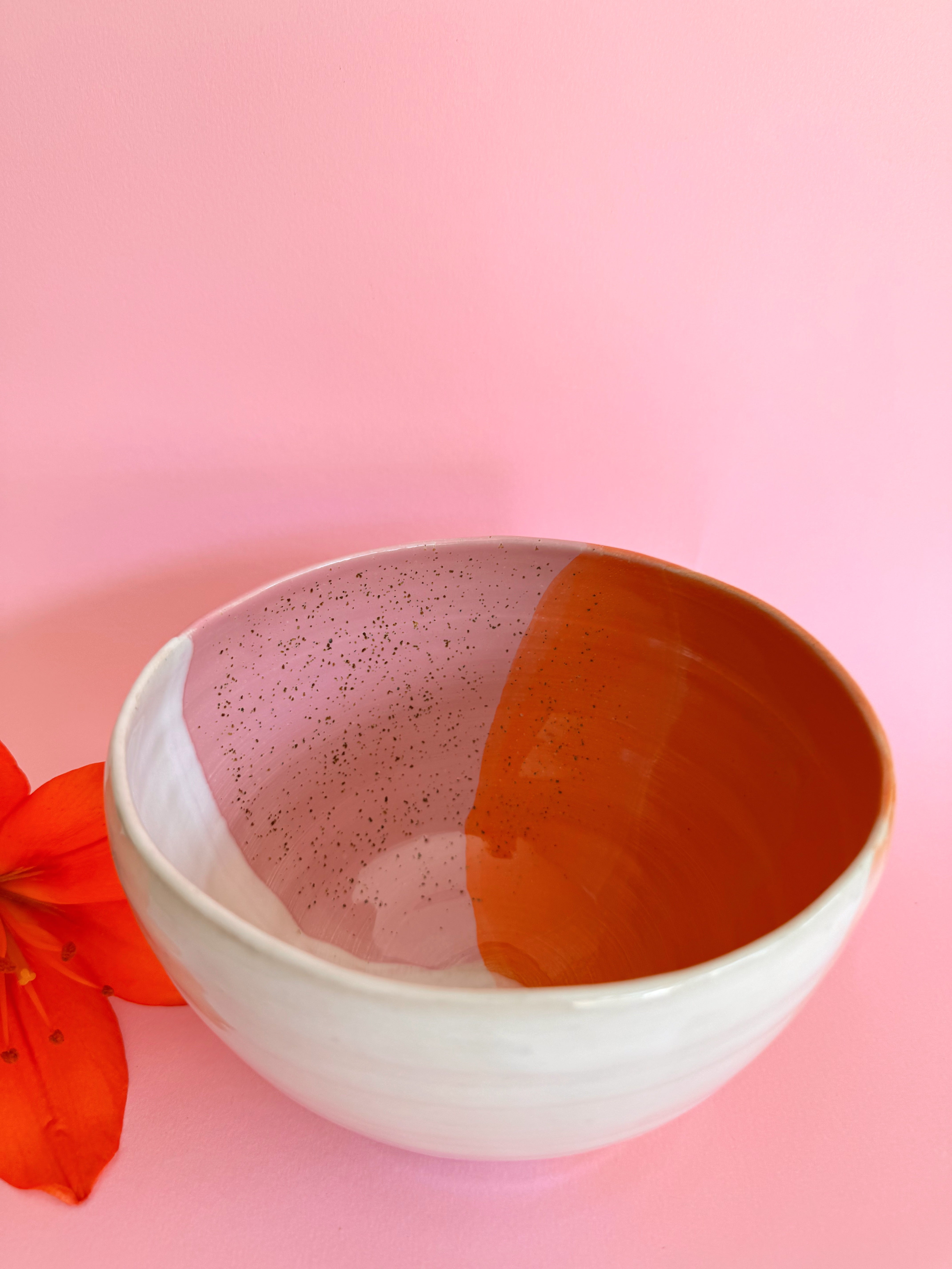 Servierschale SUPERPOWER Müslibowl Smoothie Bowl Schale rosa orange weiß