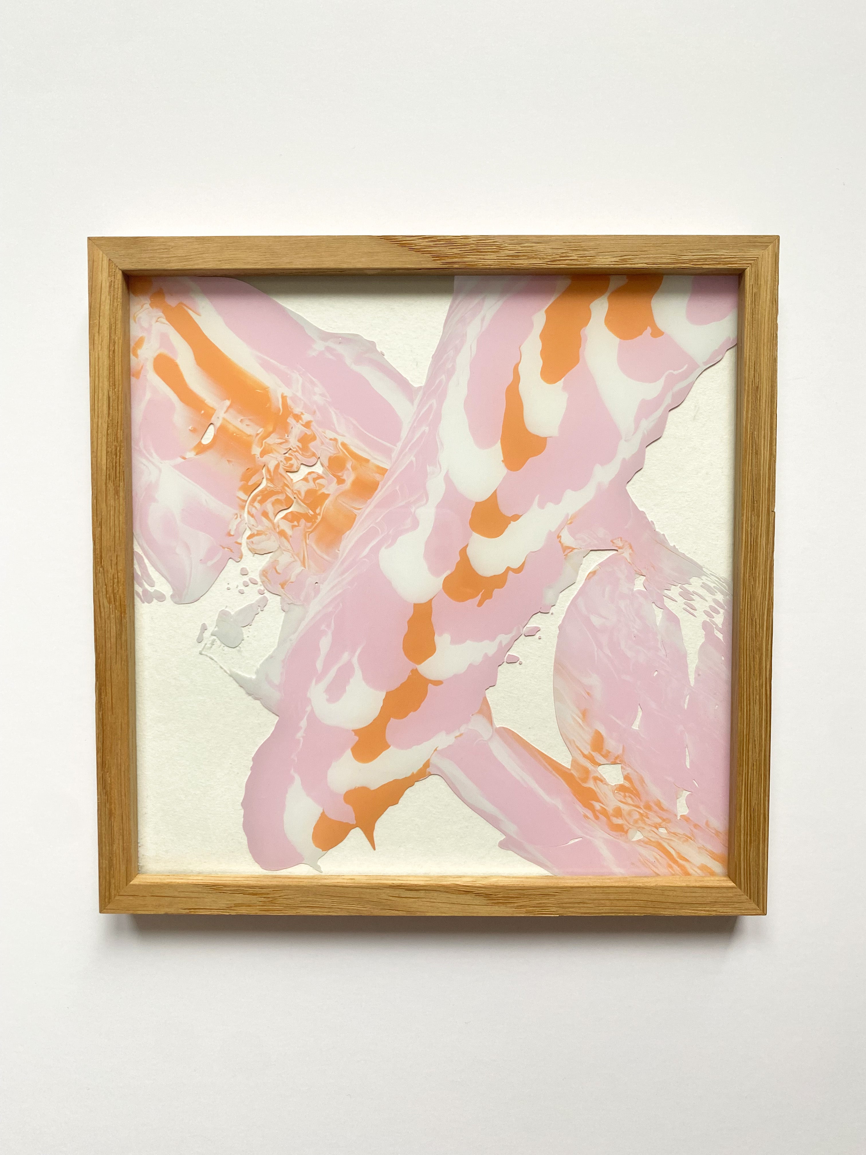 Artwork "Pink Sky" 20 x 20 cm Acryl auf Glas gerahmt