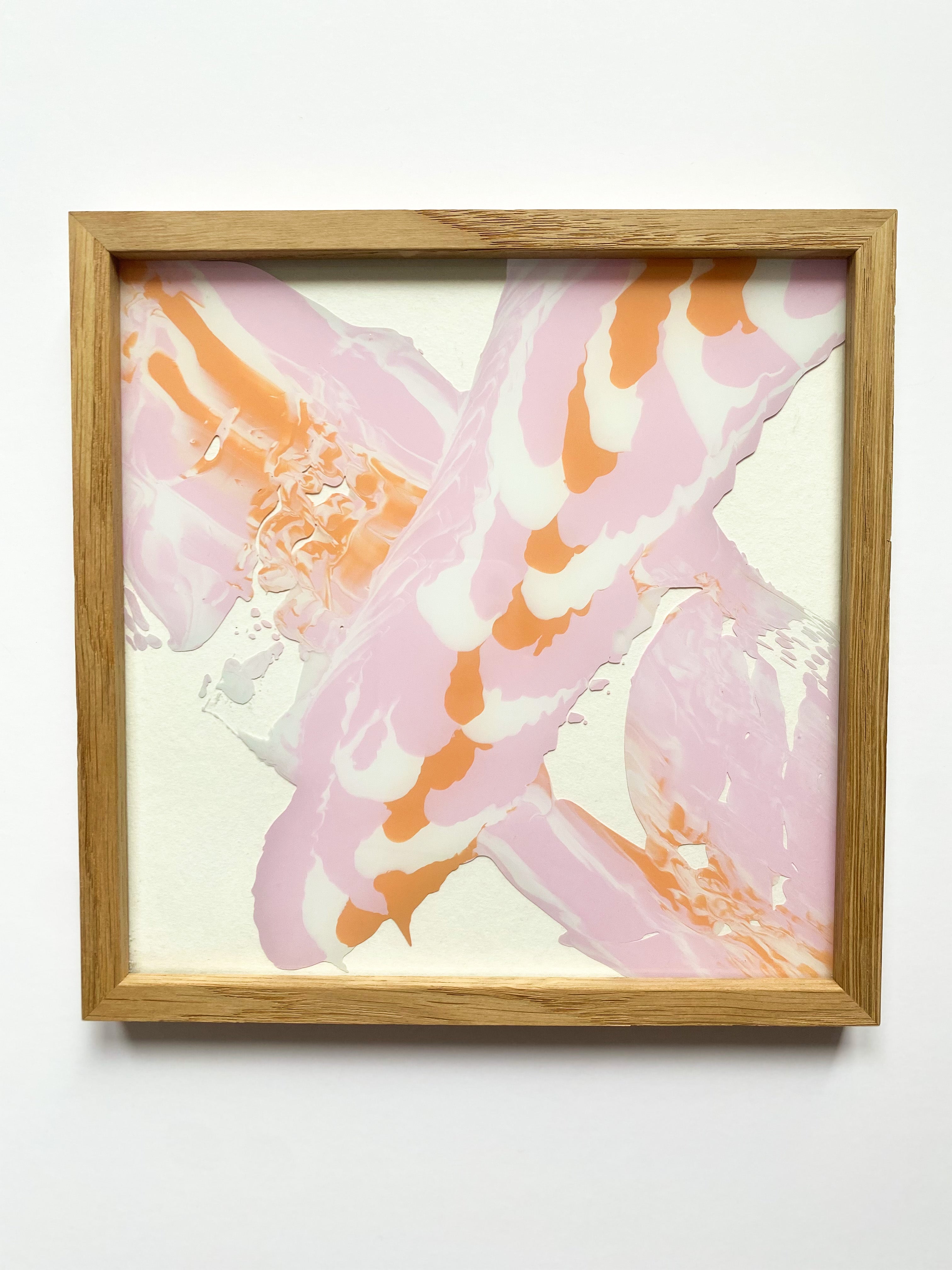 Artwork "Pink Sky" 20 x 20 cm Acryl auf Glas gerahmt