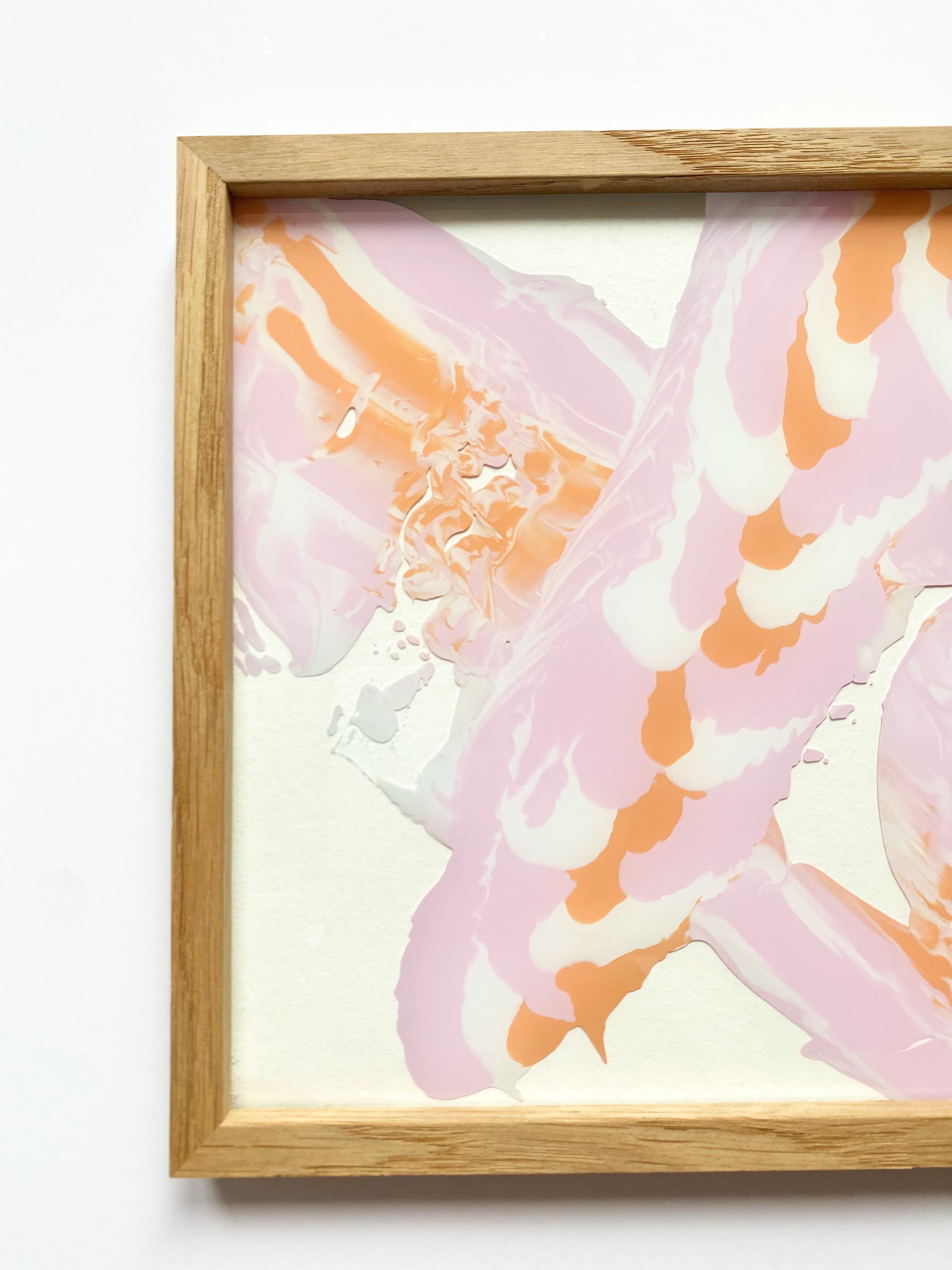 Artwork "Pink Sky" 20 x 20 cm Acryl auf Glas gerahmt