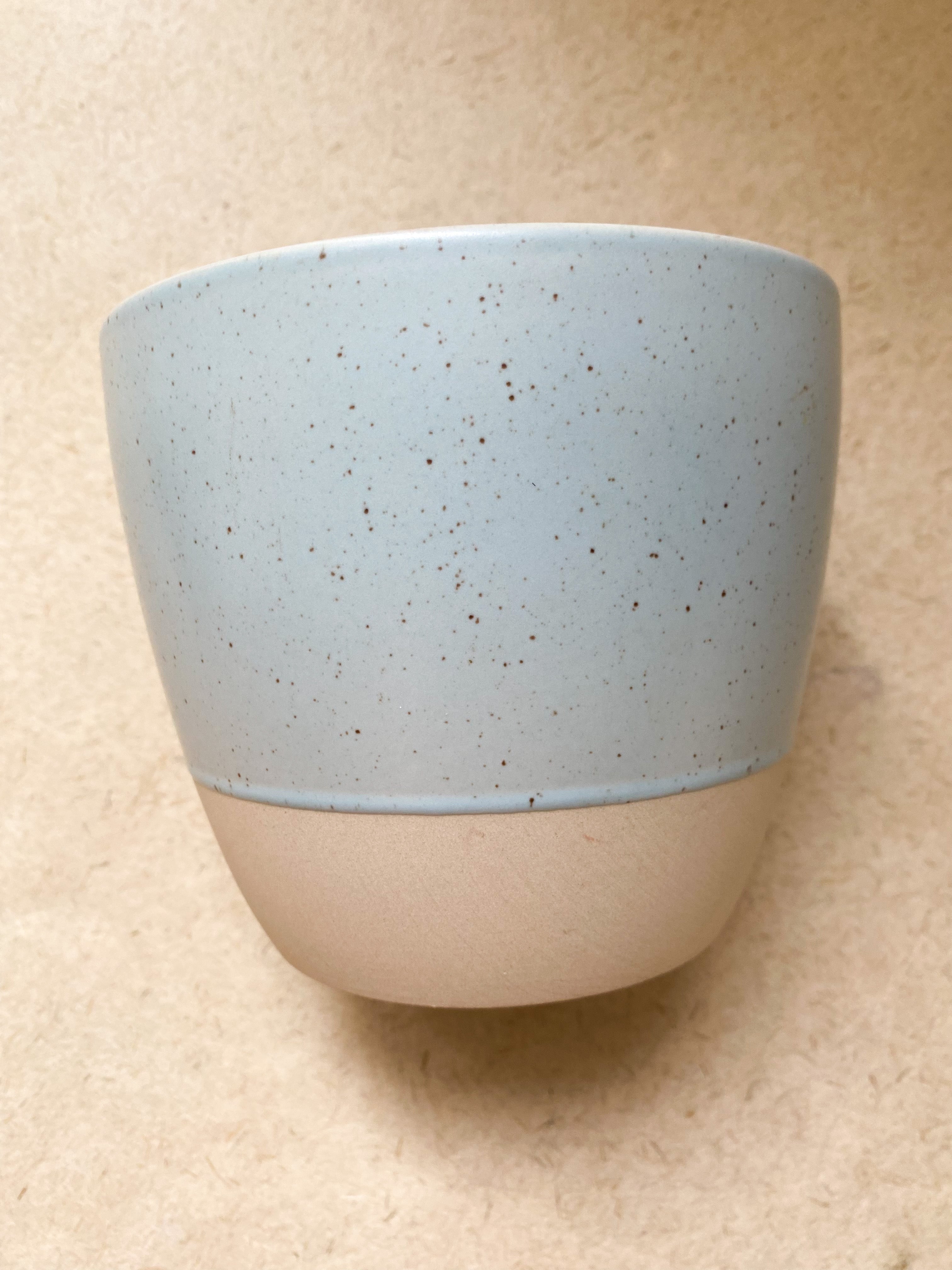 Vase flower pot Fonti turquoise cream