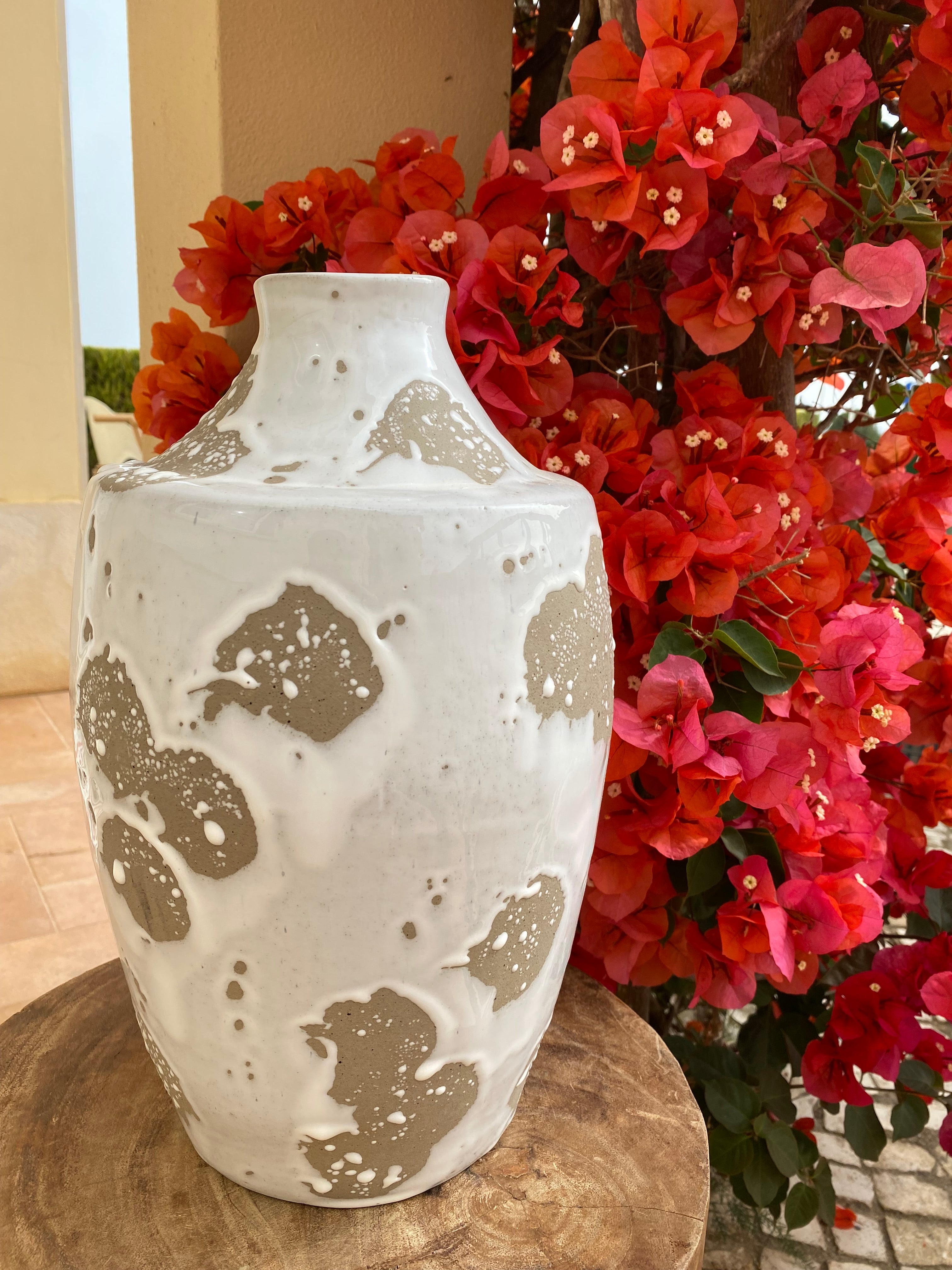 Vase large Phi white beige