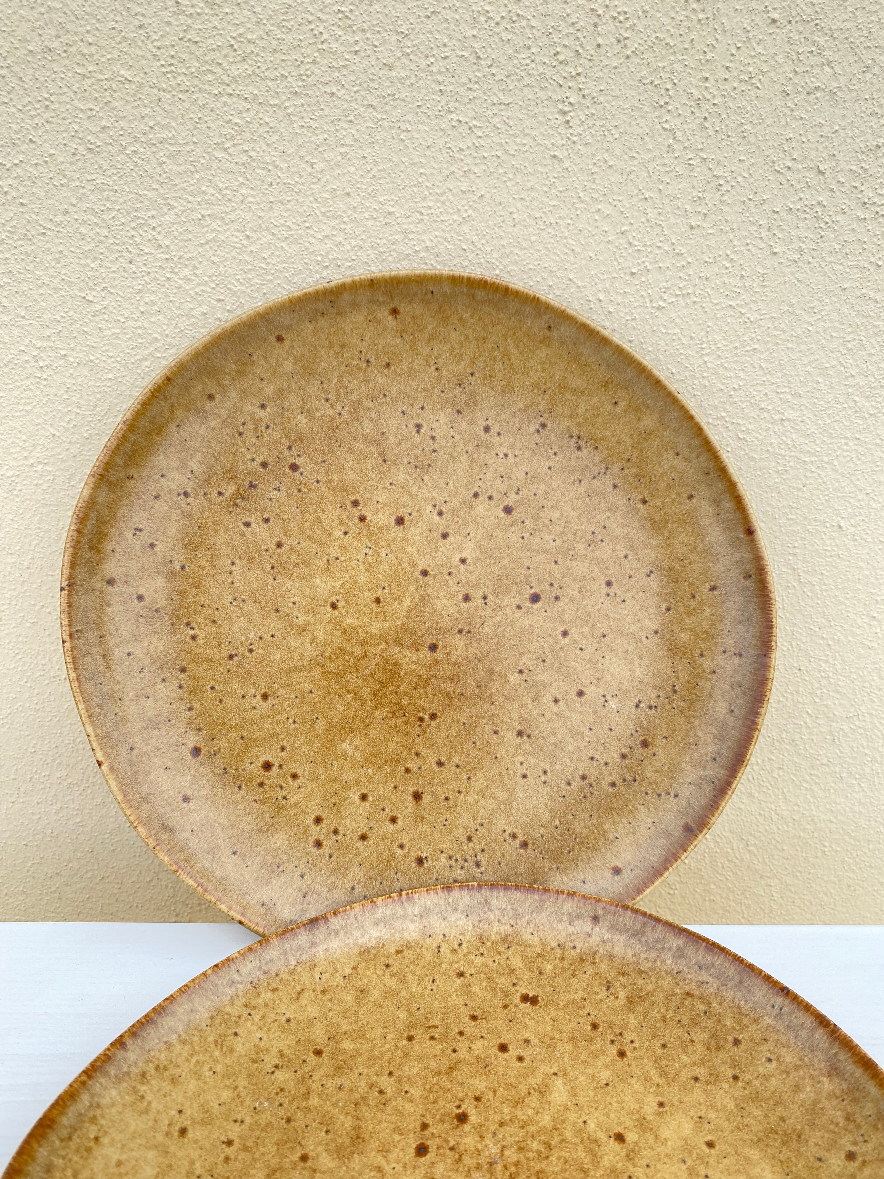 Plate side plate Soleil ochre