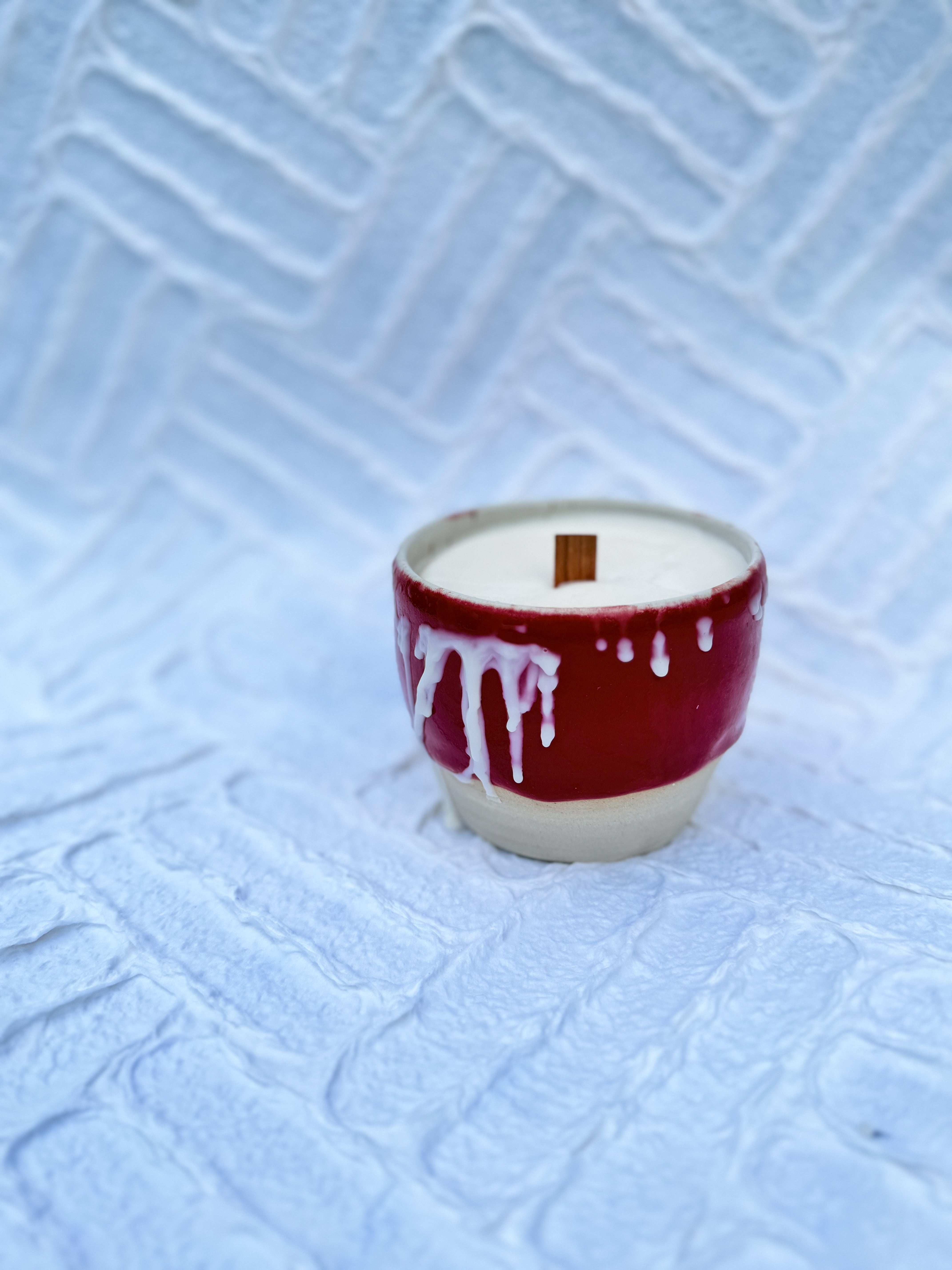 Keramik Kerze Tasse Donna rot