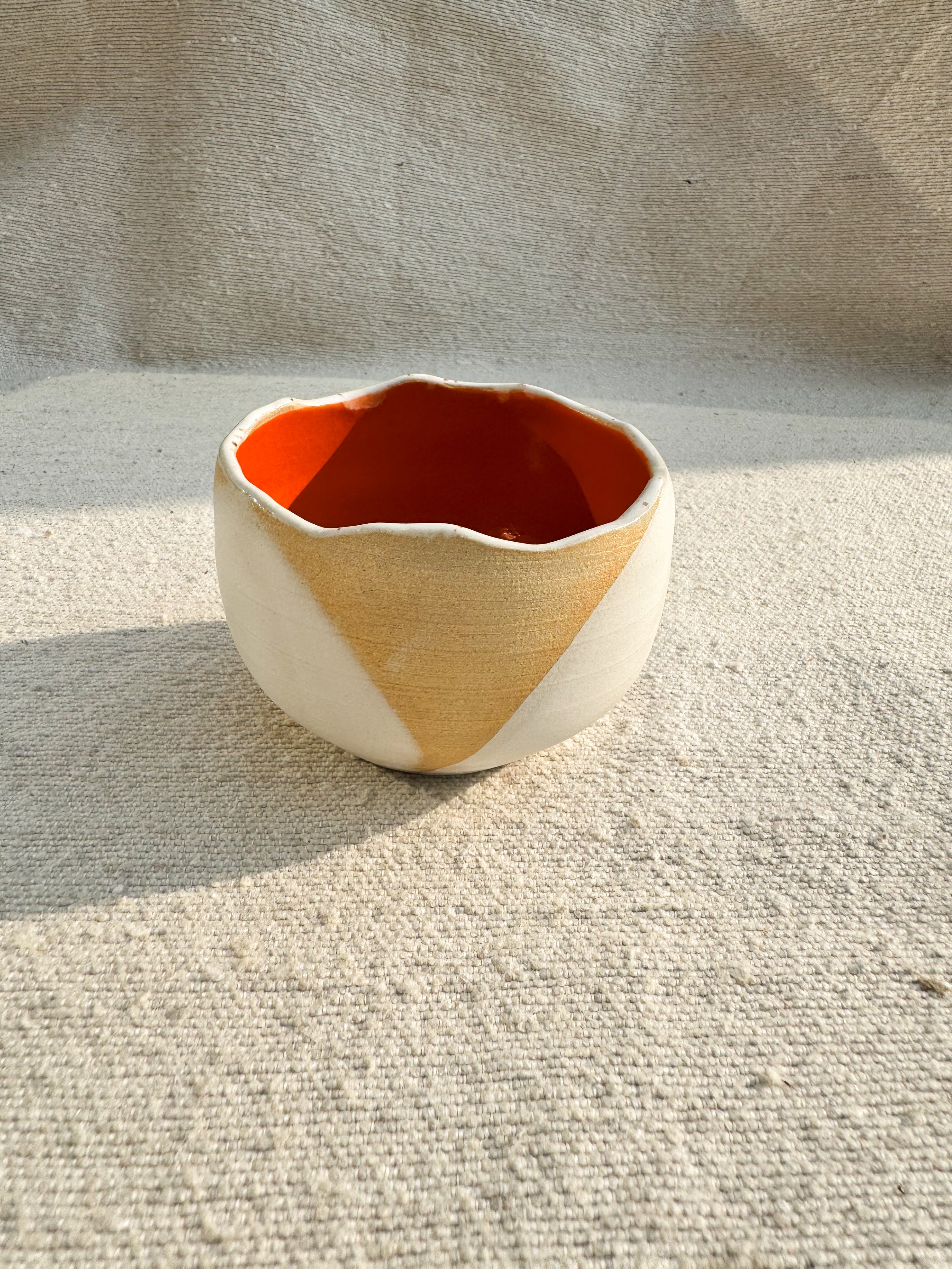 Tasse Bloom orange beige weiß