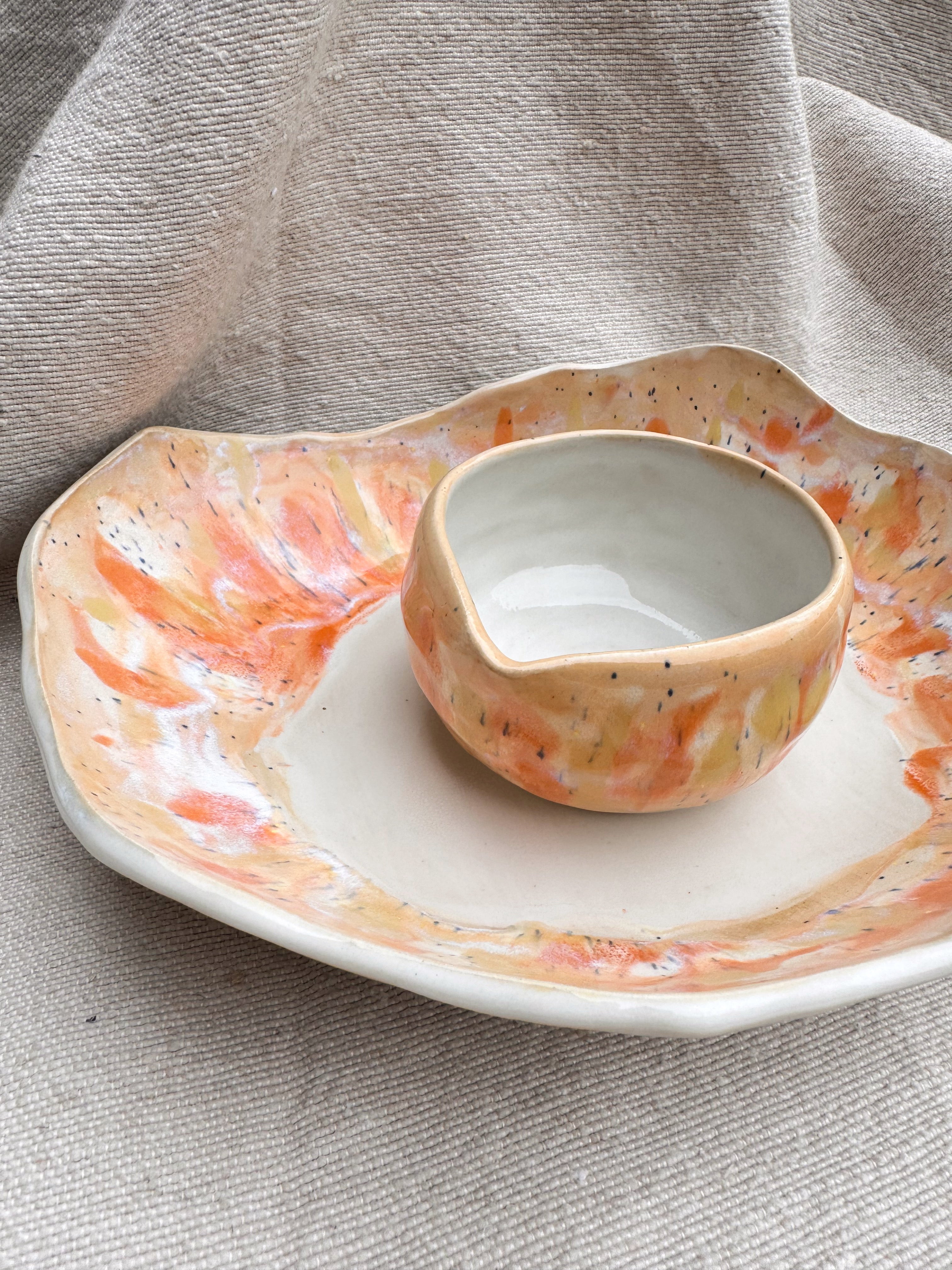 Matcha Bowl SUNDANCE - Limited Edition - Schale, Karaffe, gelb orange weiß