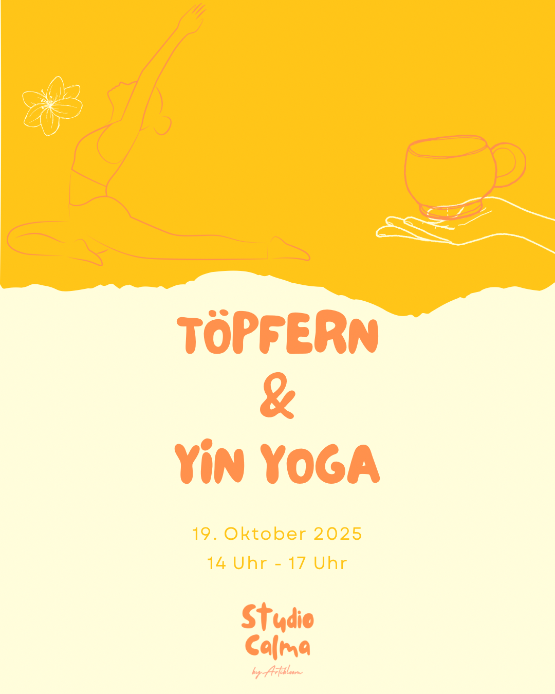 Töpfern & Yin Yoga I 19. Oktober 2025 I Kombi-Workshop im Studio Calma in Düsseldorf mit Julia und Lara