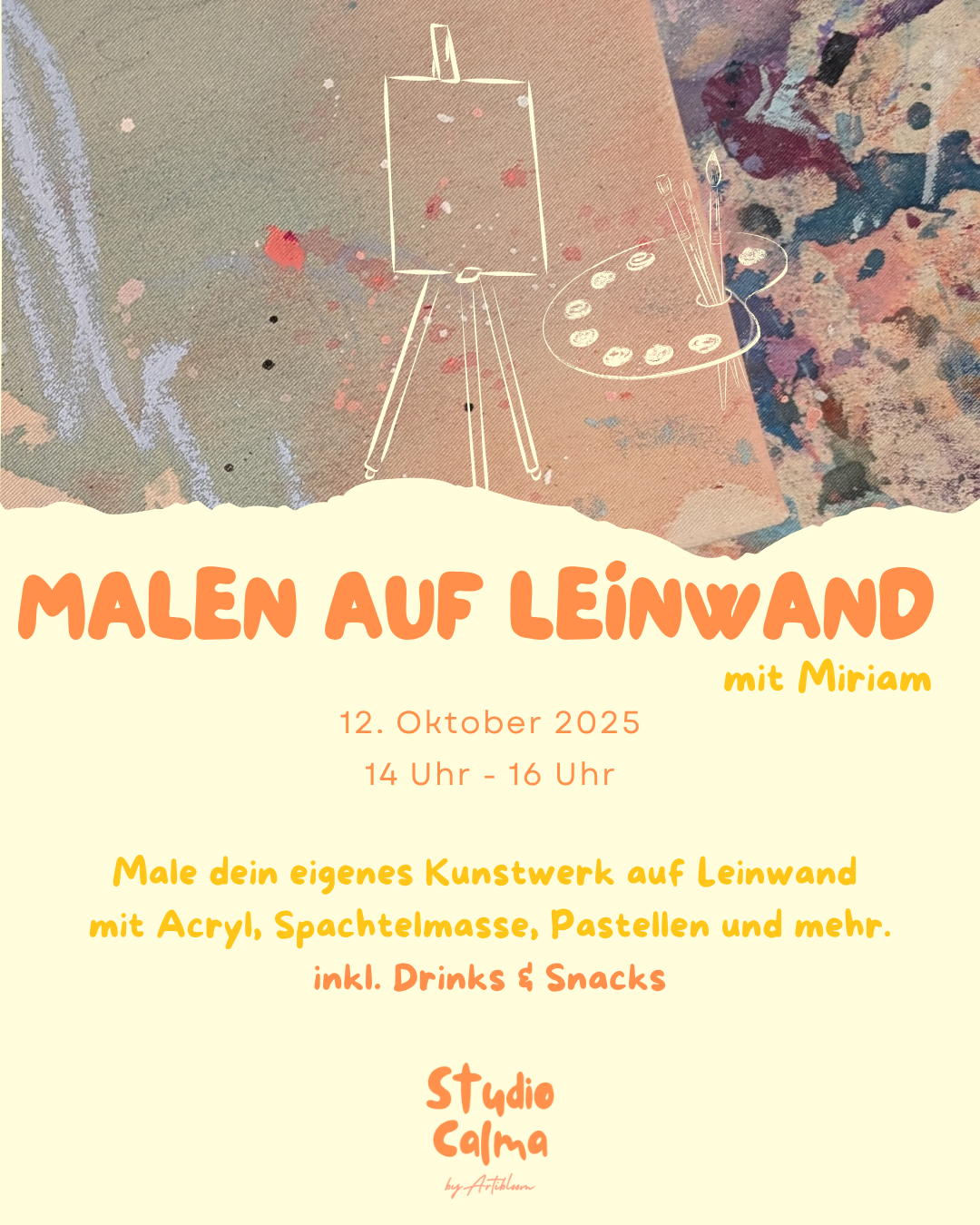 Malen I 12. Oktober 2025 I Workshop im Studio Calma Düsseldorf mit Miriam