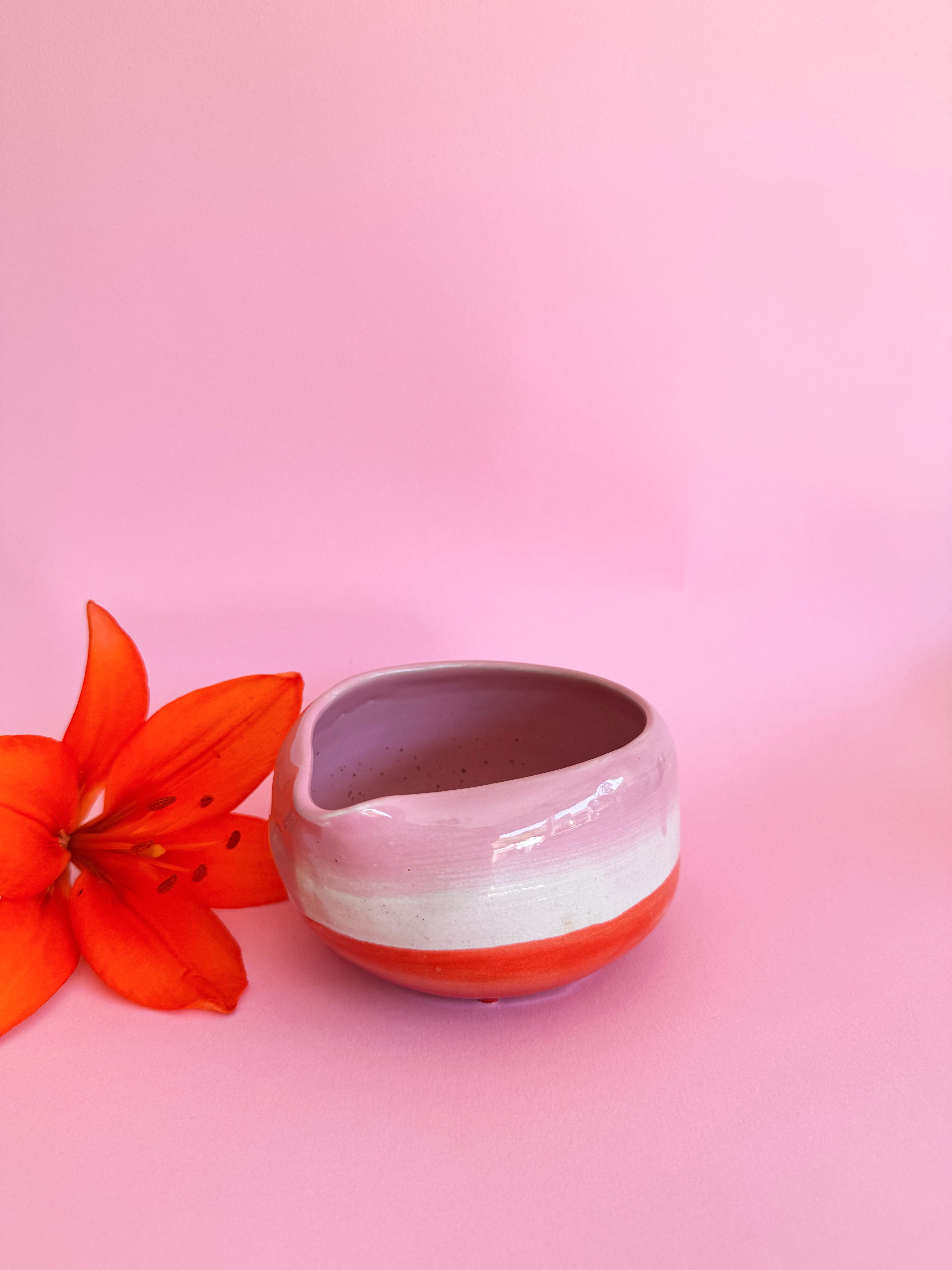 Matcha Bowl Schale LOLITA rosa weiß rot orange Karaffe - Limited Edition