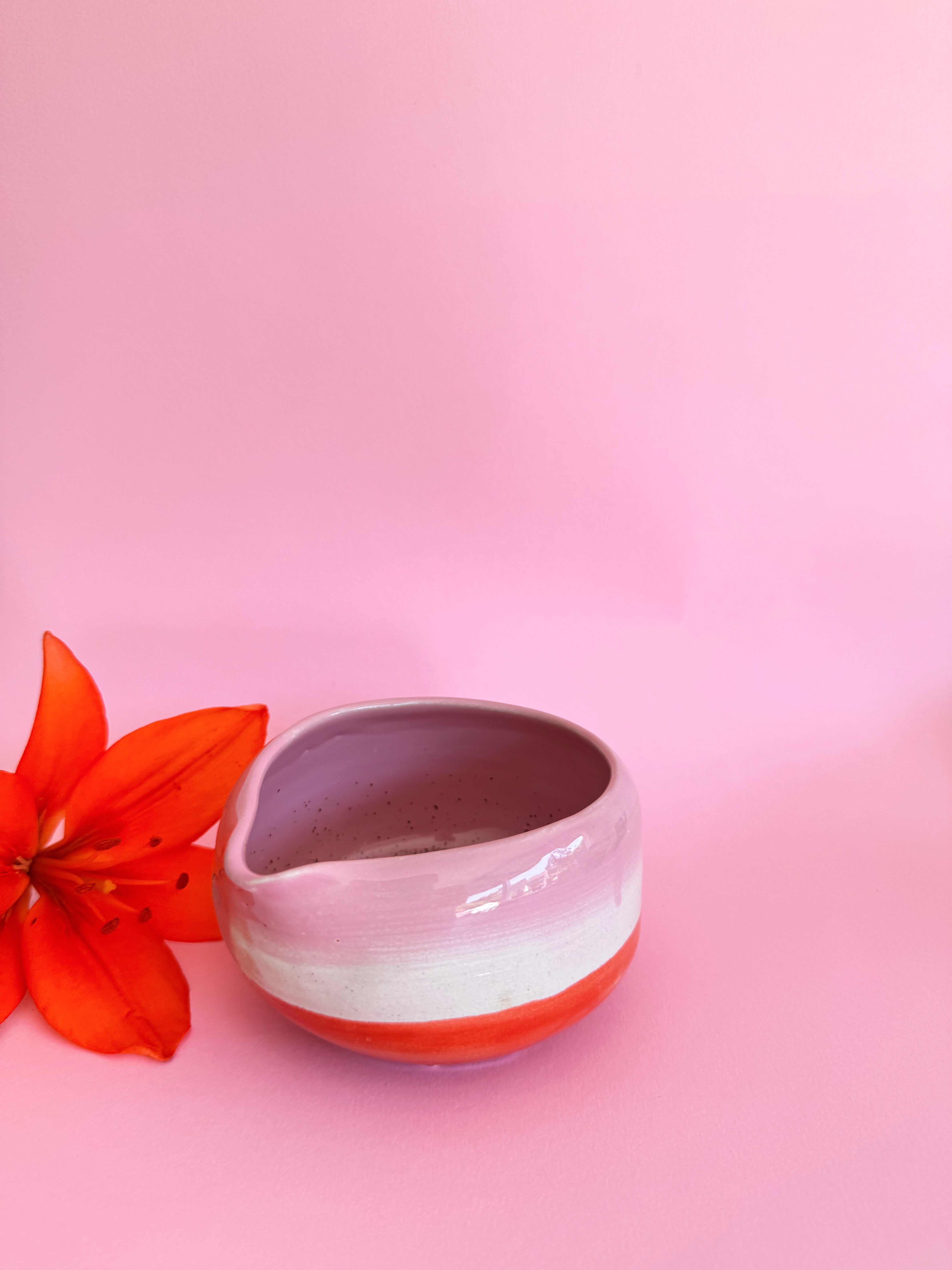 Matcha Bowl Schale LOLITA rosa weiß rot orange Karaffe - Limited Edition