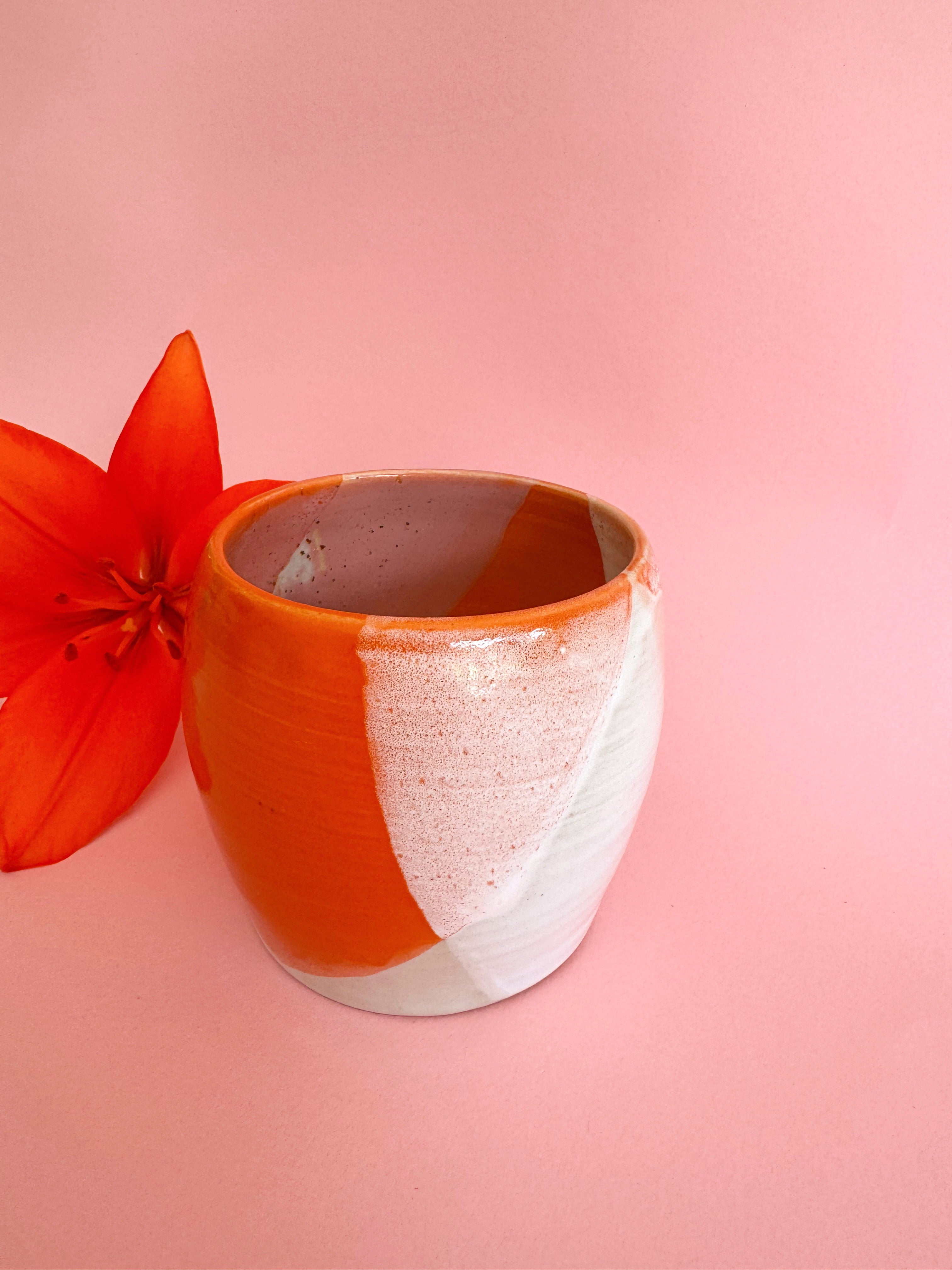 Tasse ZUZA rosa orange weiß
