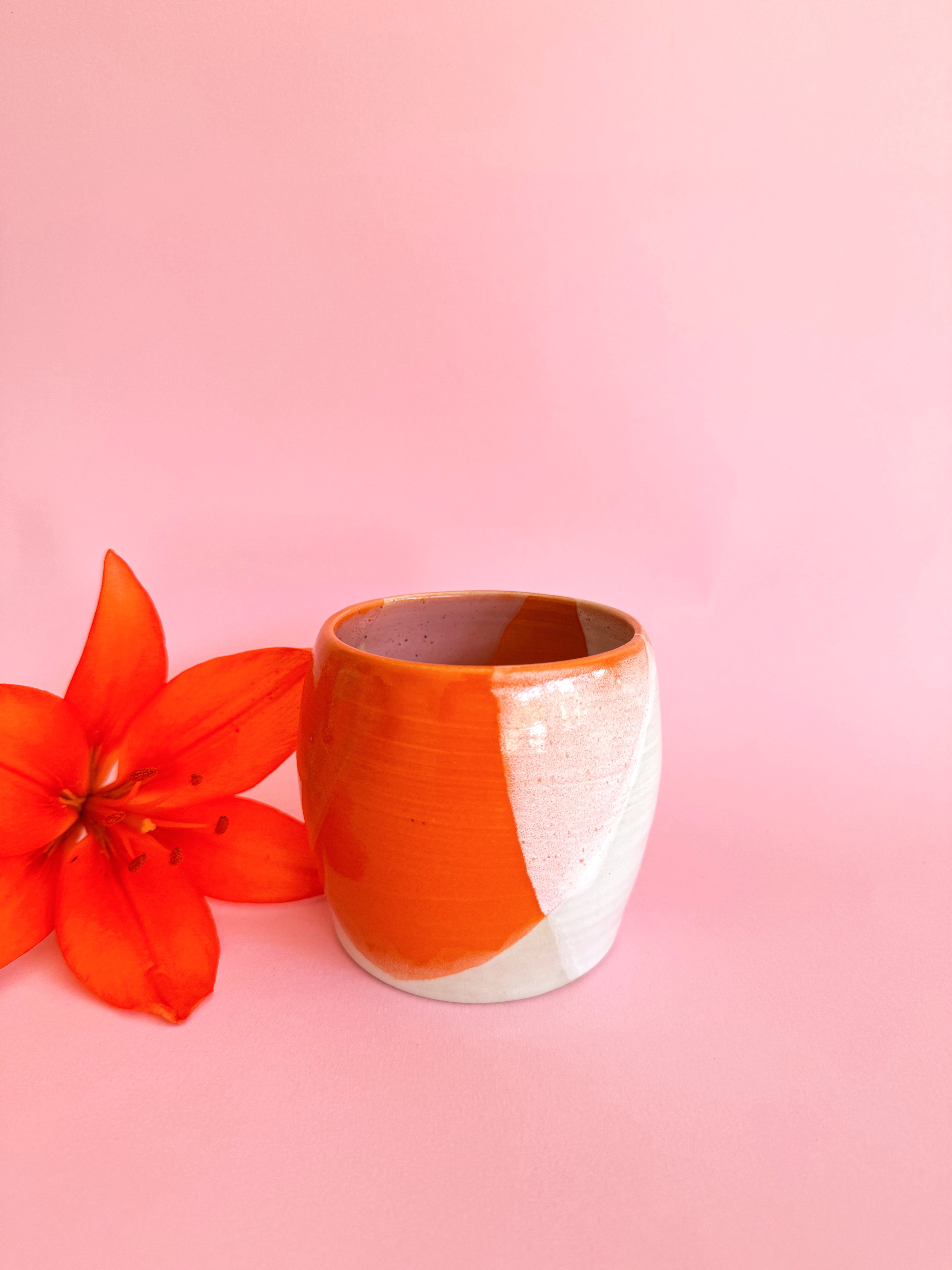 Tasse ZUZA rosa orange weiß