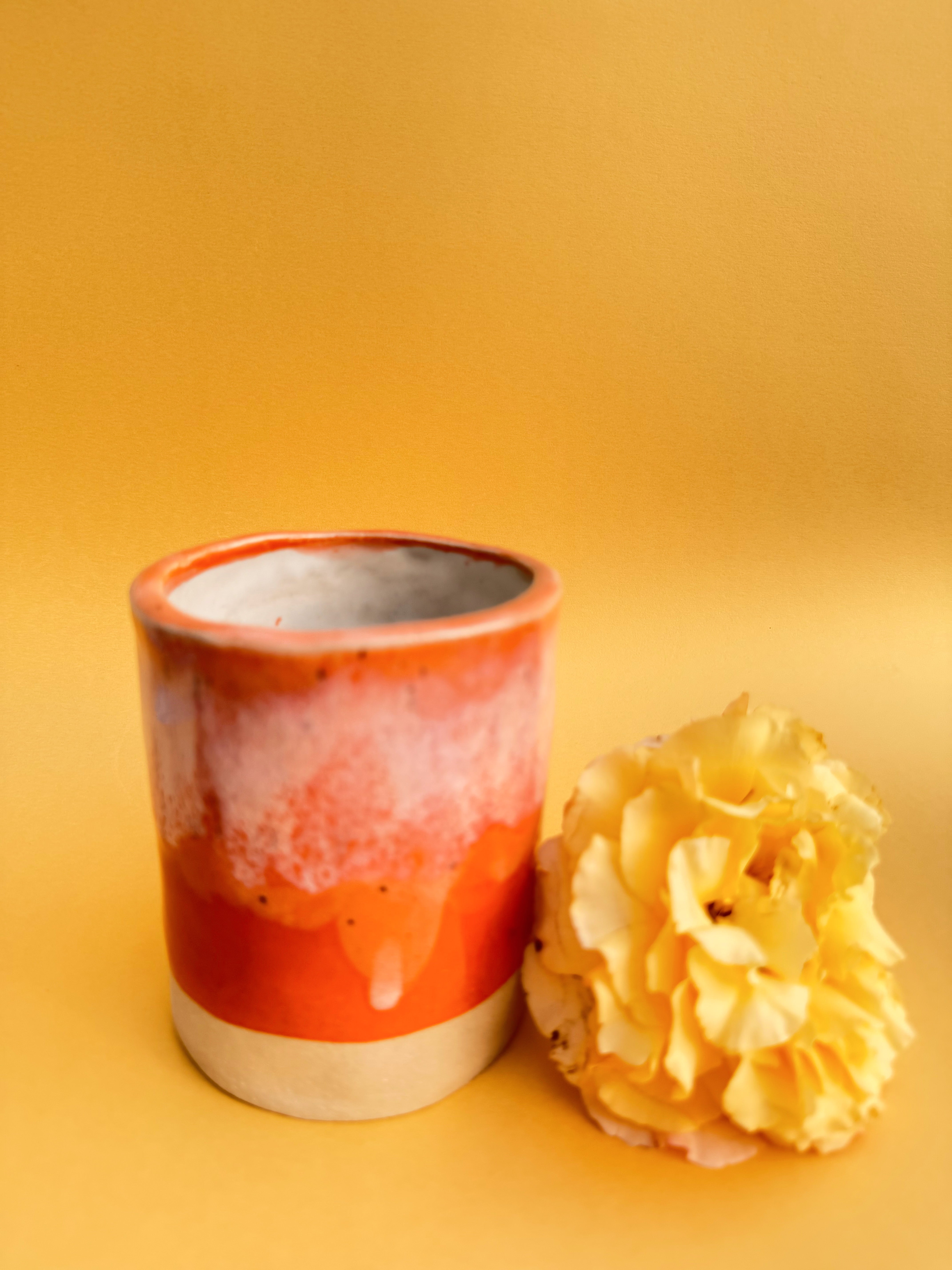 Vase MAGIC orange weiß - limited Edition -