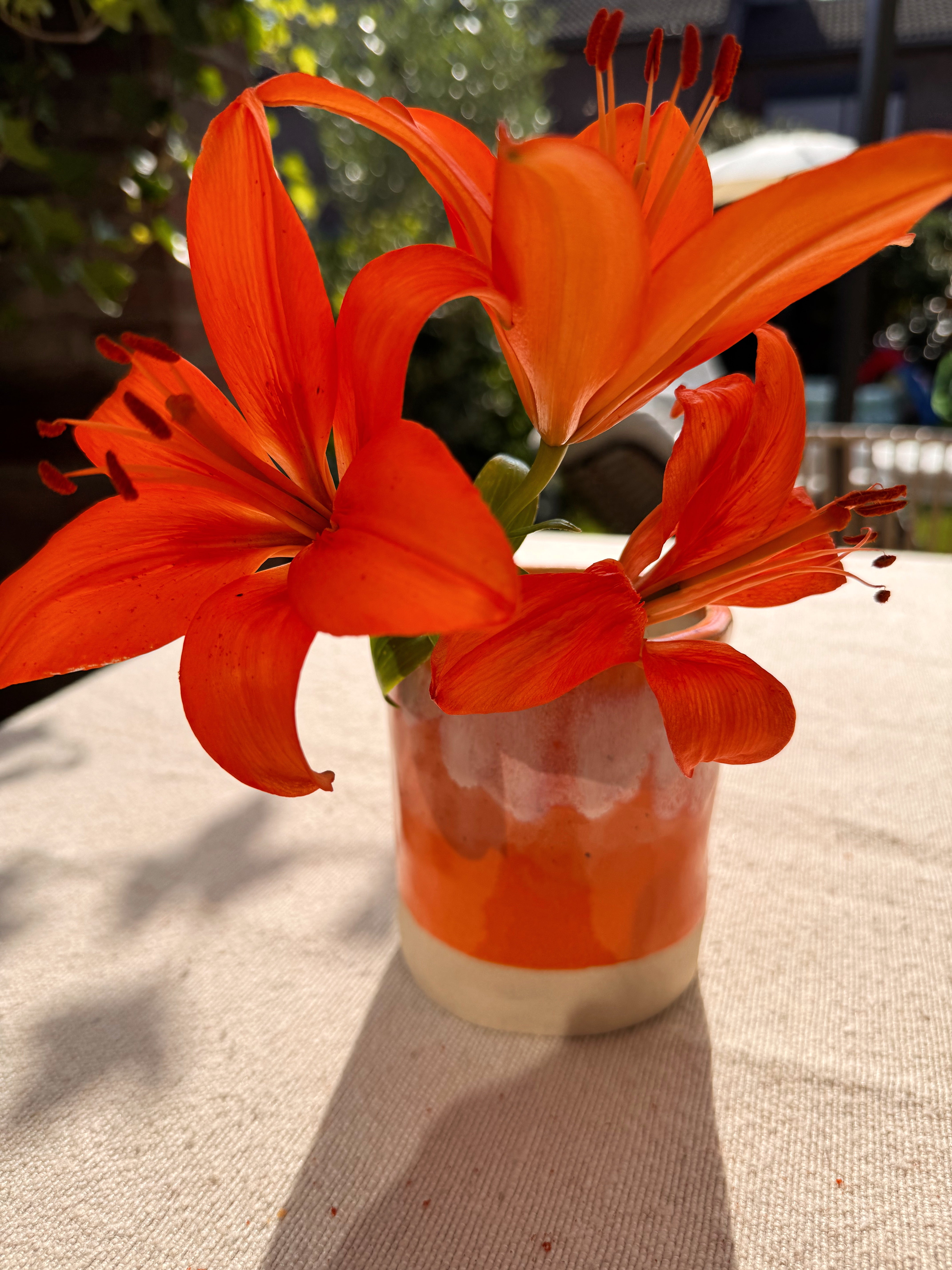 Vase MAGIC orange weiß - limited Edition -