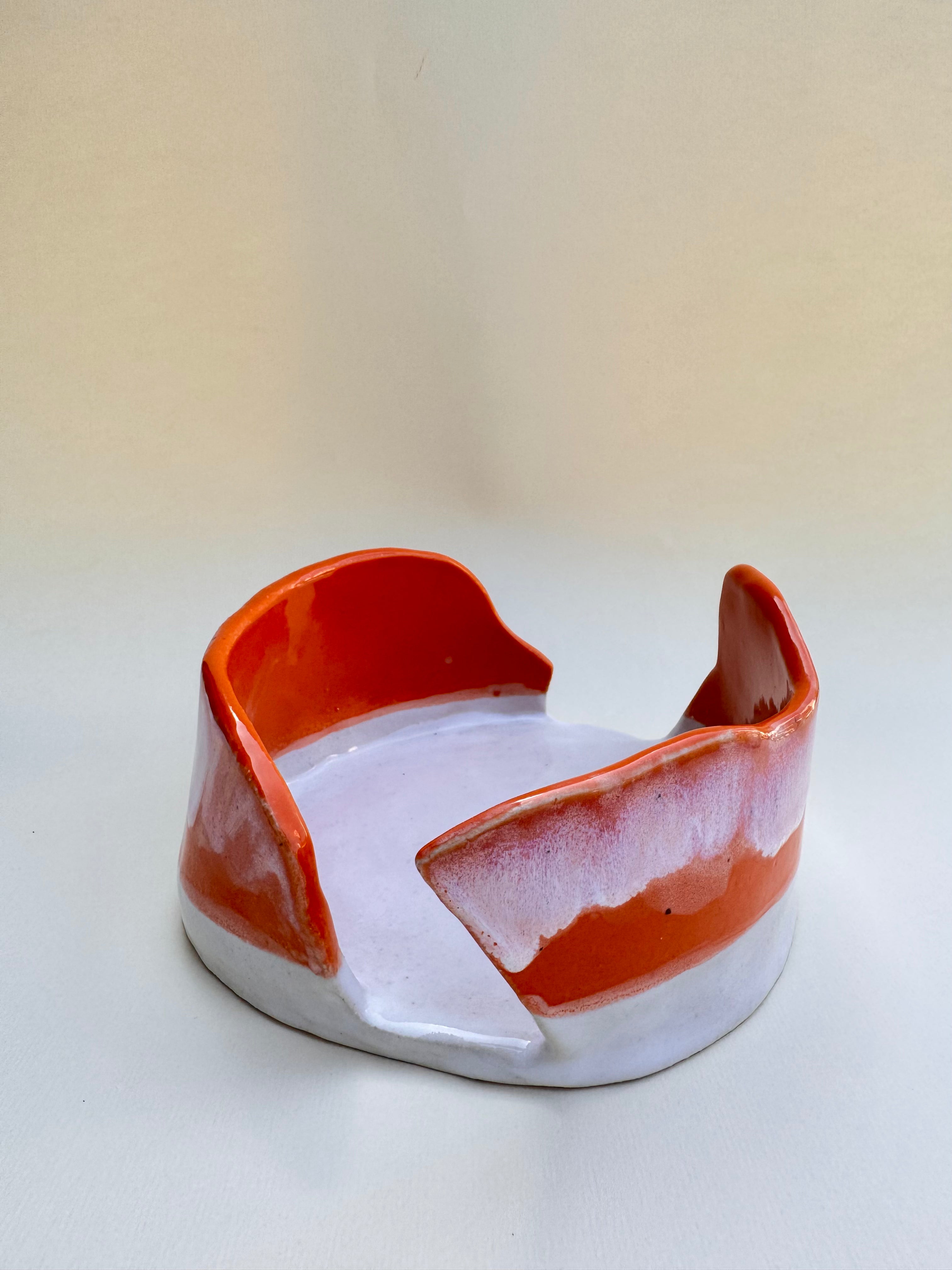 Serviettenhalter orange weiß Servierschale
