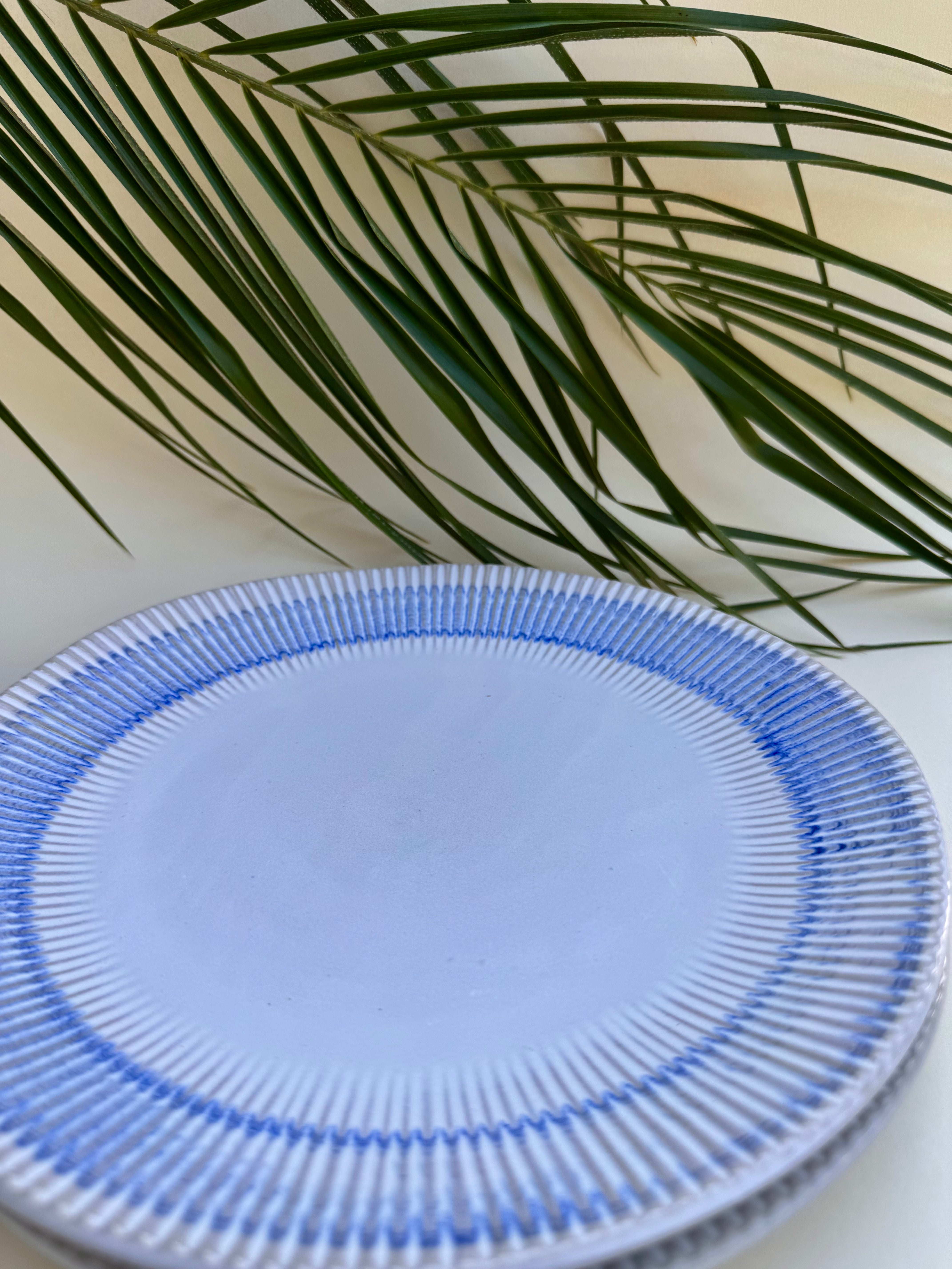 Teller SALOU weiß blau