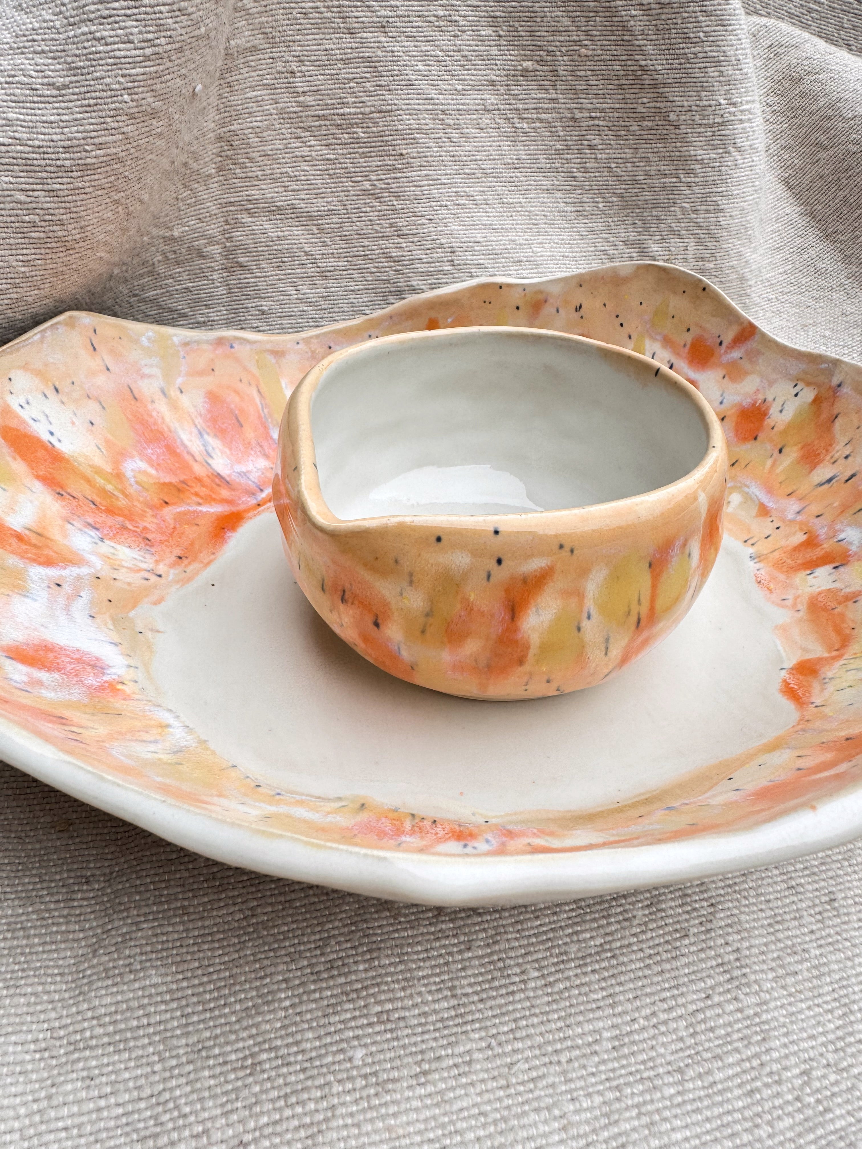 Matcha Bowl SUNDANCE - Limited Edition - Schale, Karaffe, gelb orange weiß