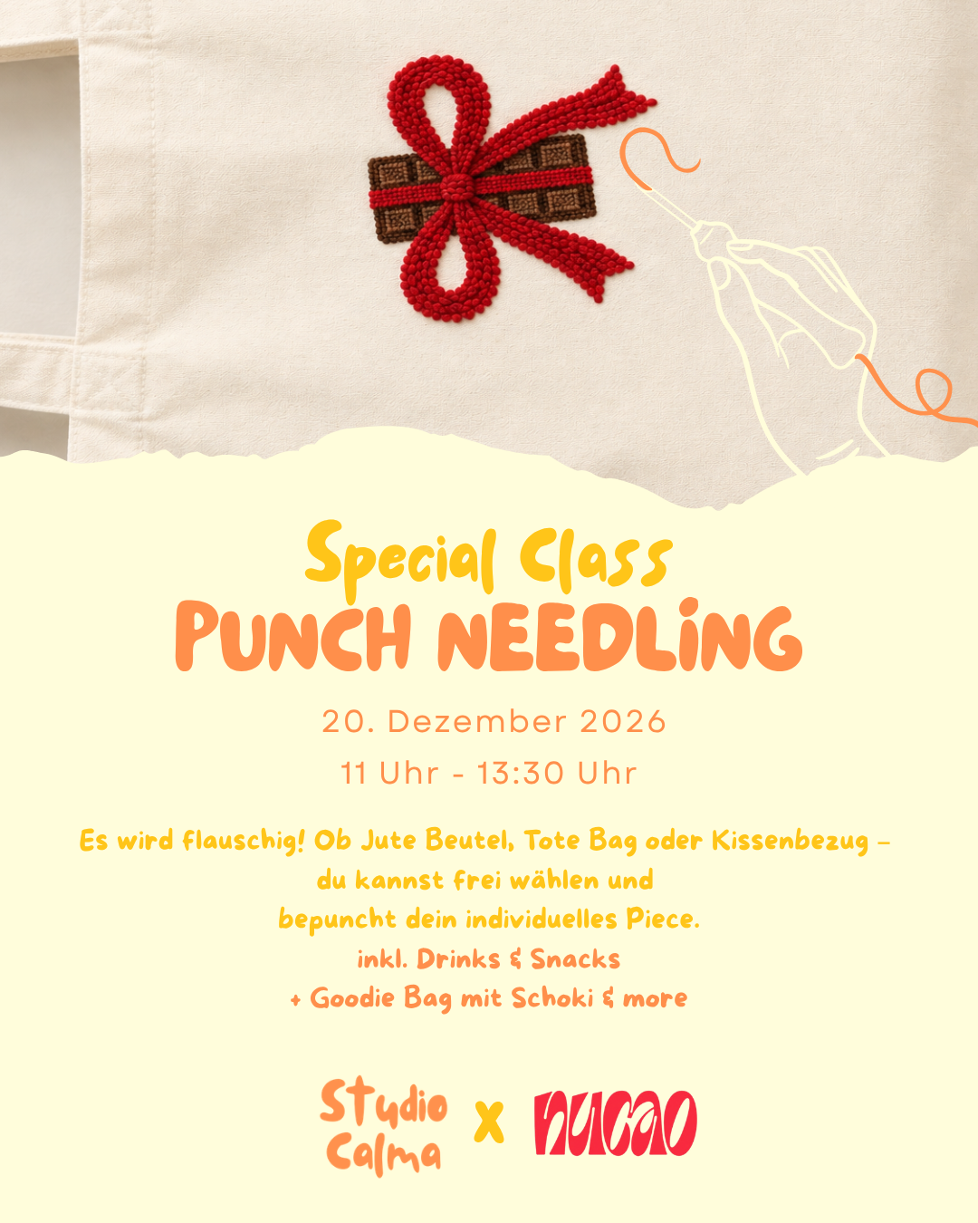 Punch Needling I 20. Dezember 2026 I Workshop im Studio Calma Düsseldorf mit Jana | Nucao Special Class
