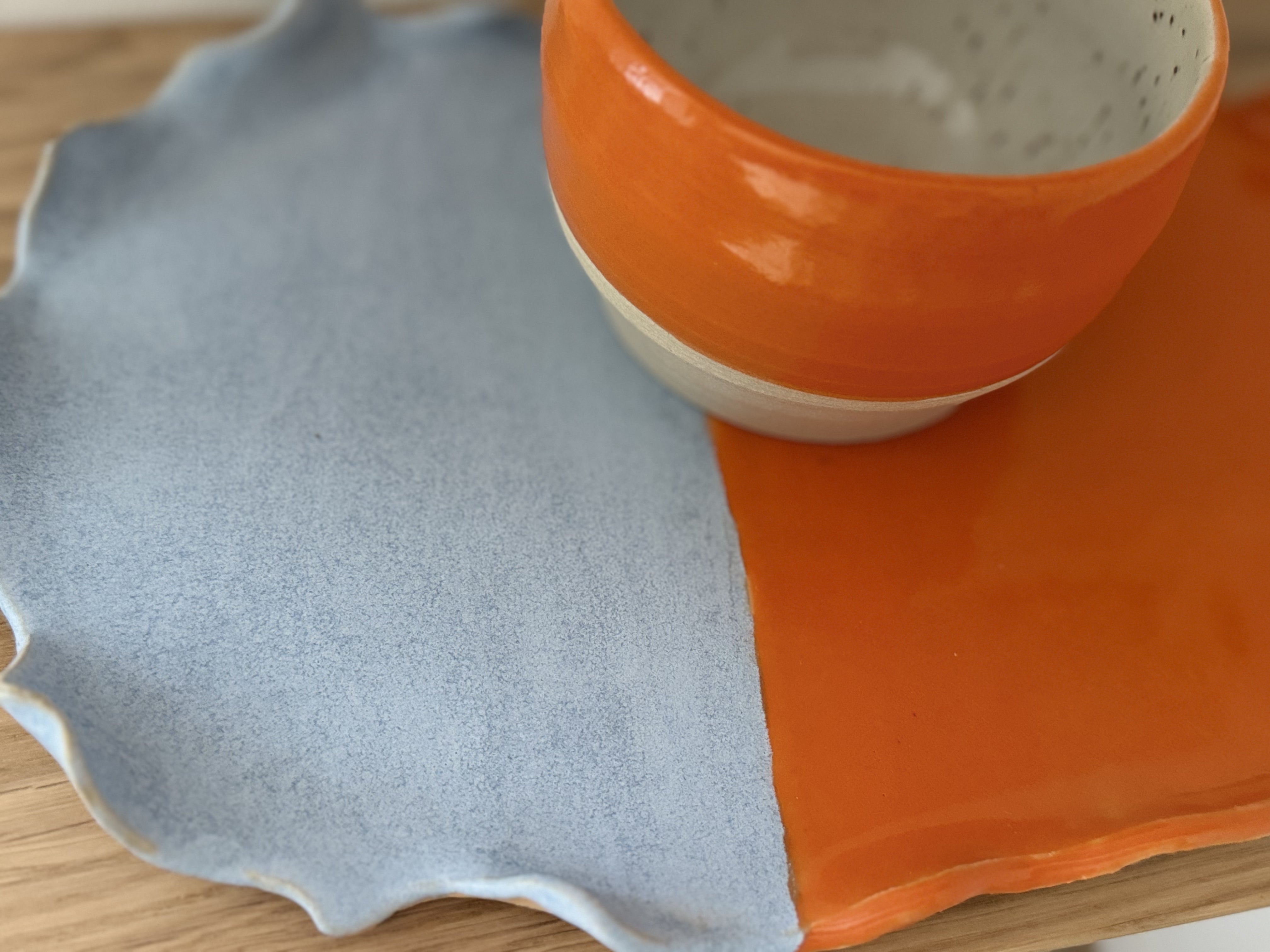 Servierplatte CAKE orange blau