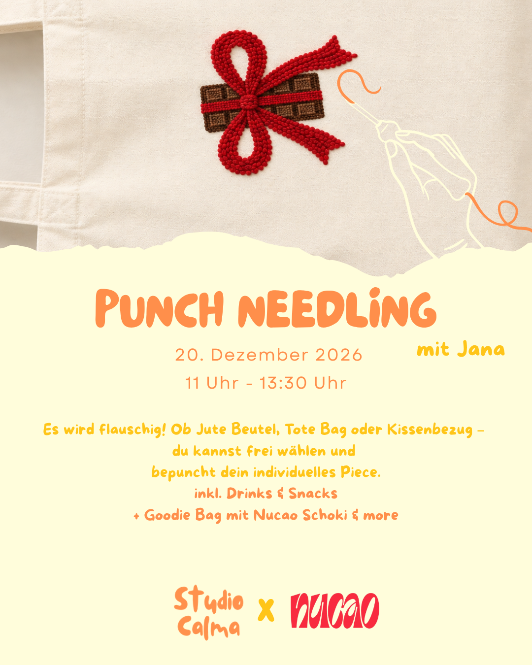 Punch Needling I 20. Dezember 2026 I Workshop im Studio Calma Düsseldorf mit Jana | Nucao Special Class