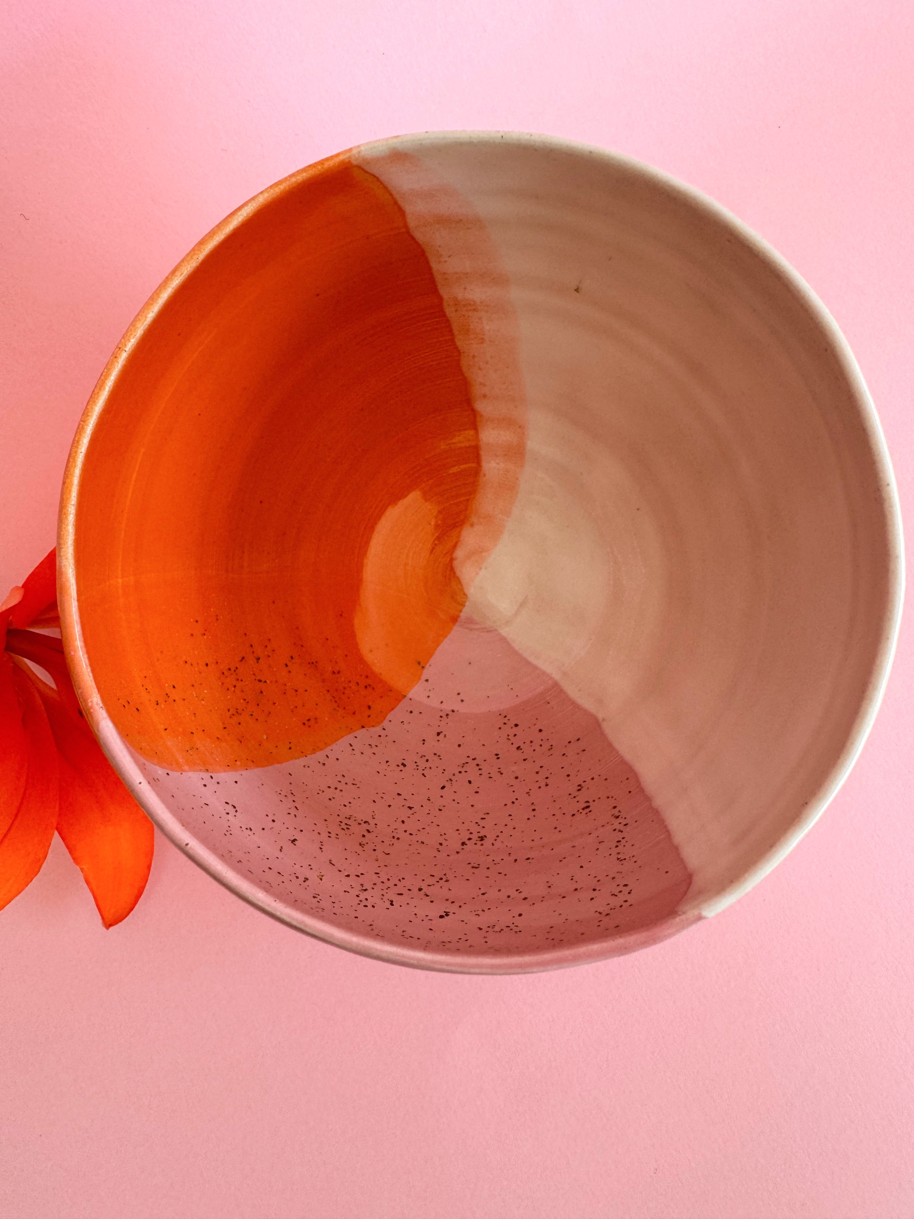 Servierschale SUPERPOWER Müslibowl Smoothie Bowl Schale rosa orange weiß