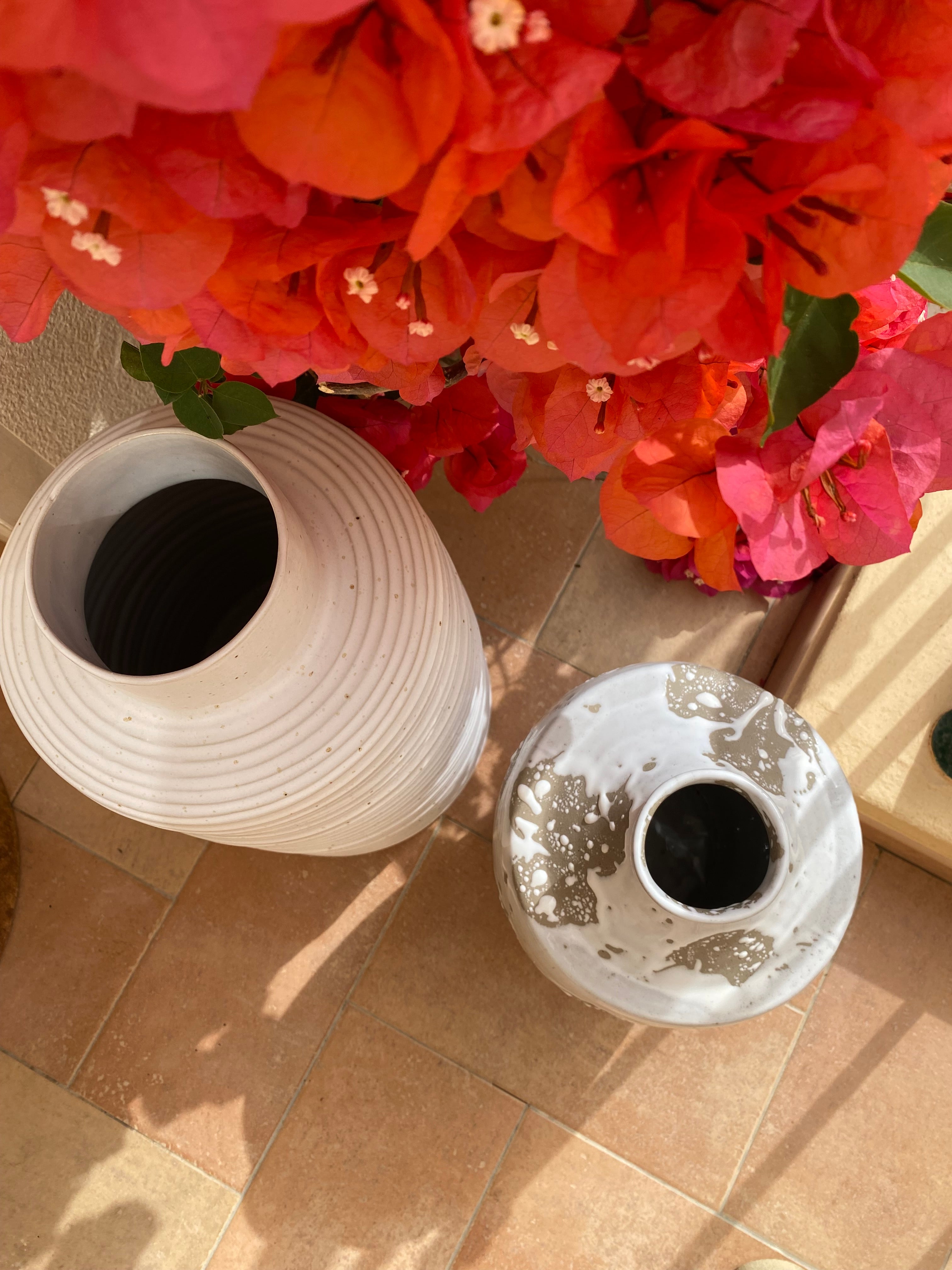 Vase large Phi white beige