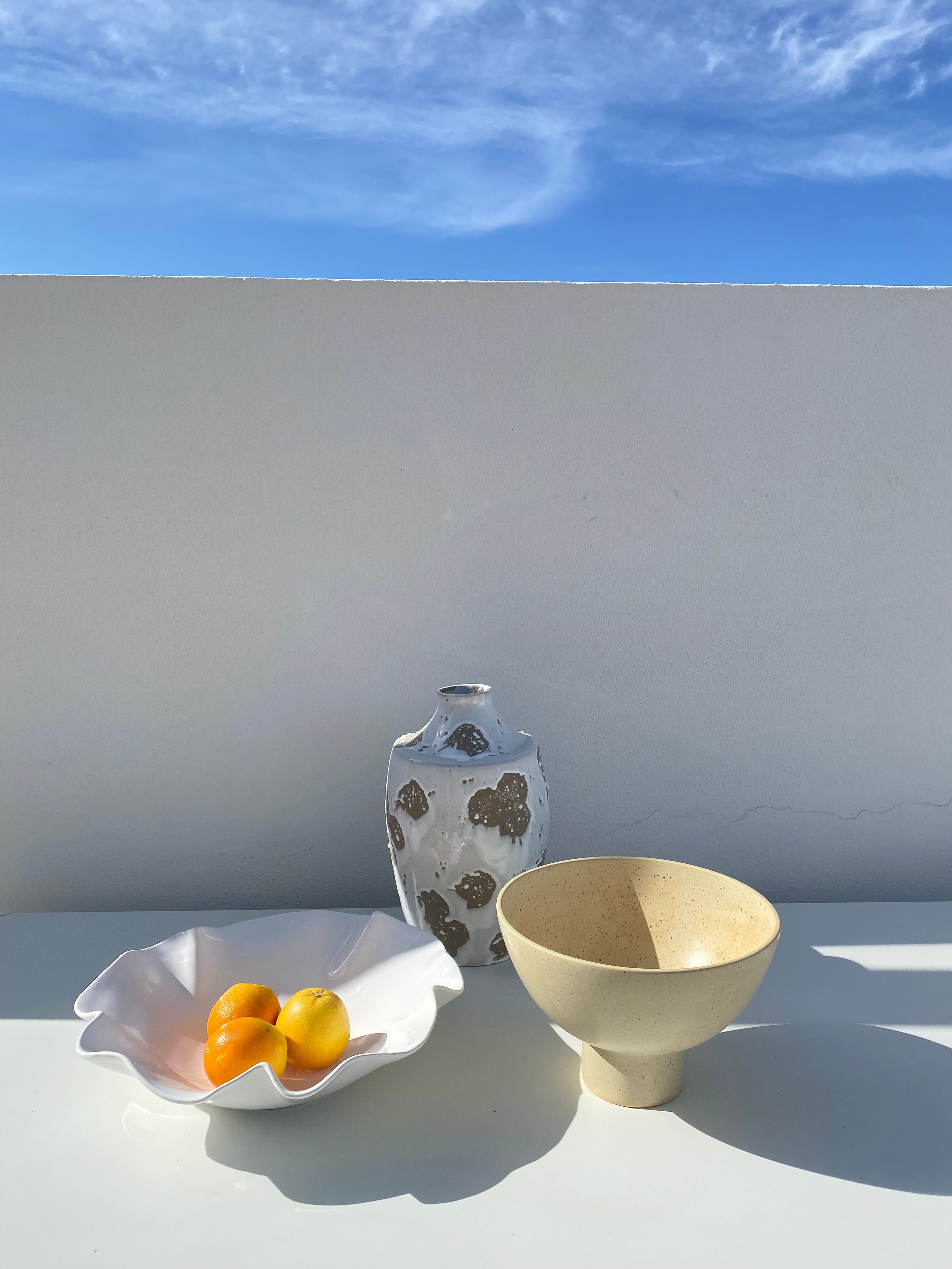 Vase large Phi white beige
