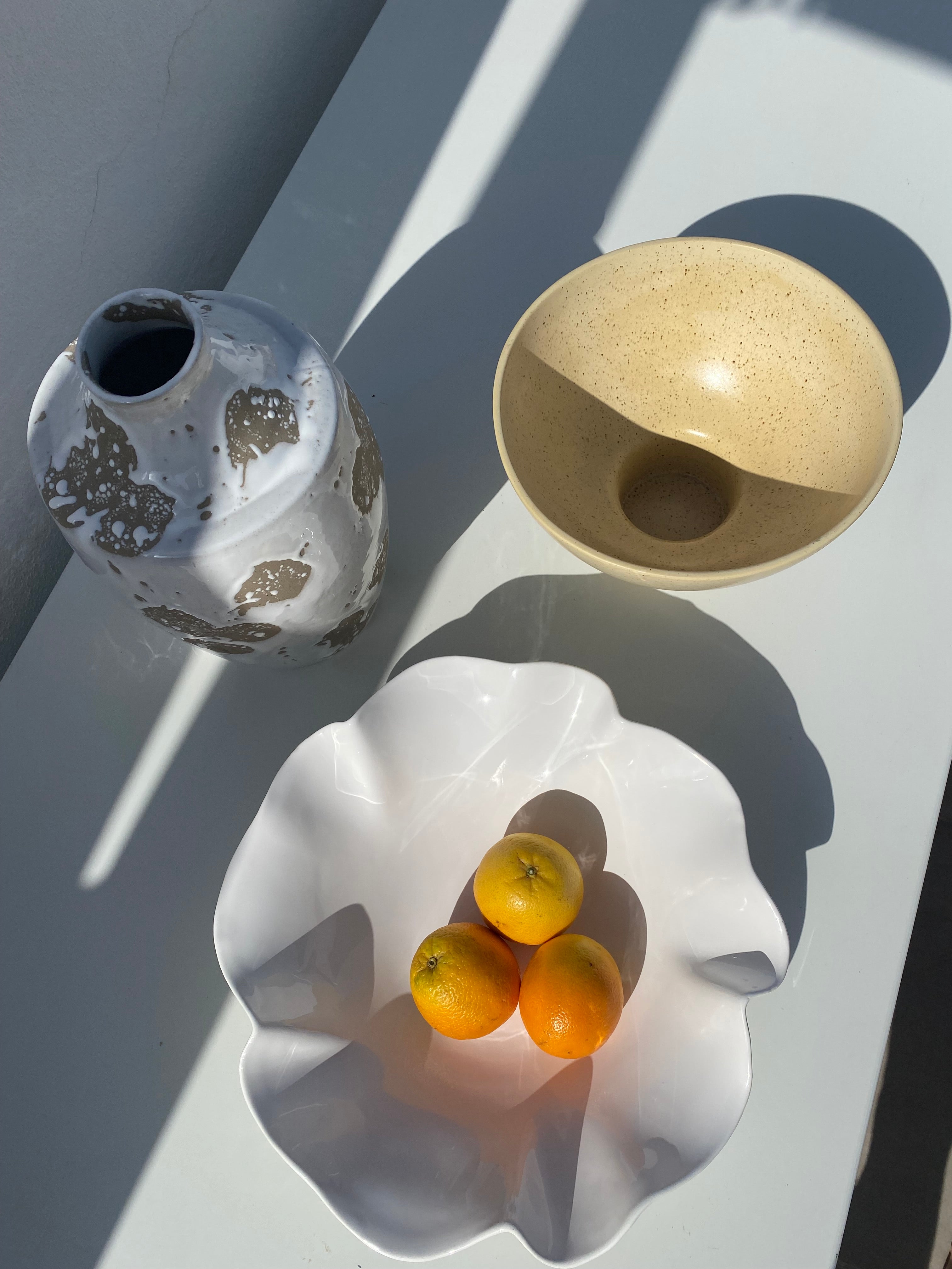 Vase large Phi white beige